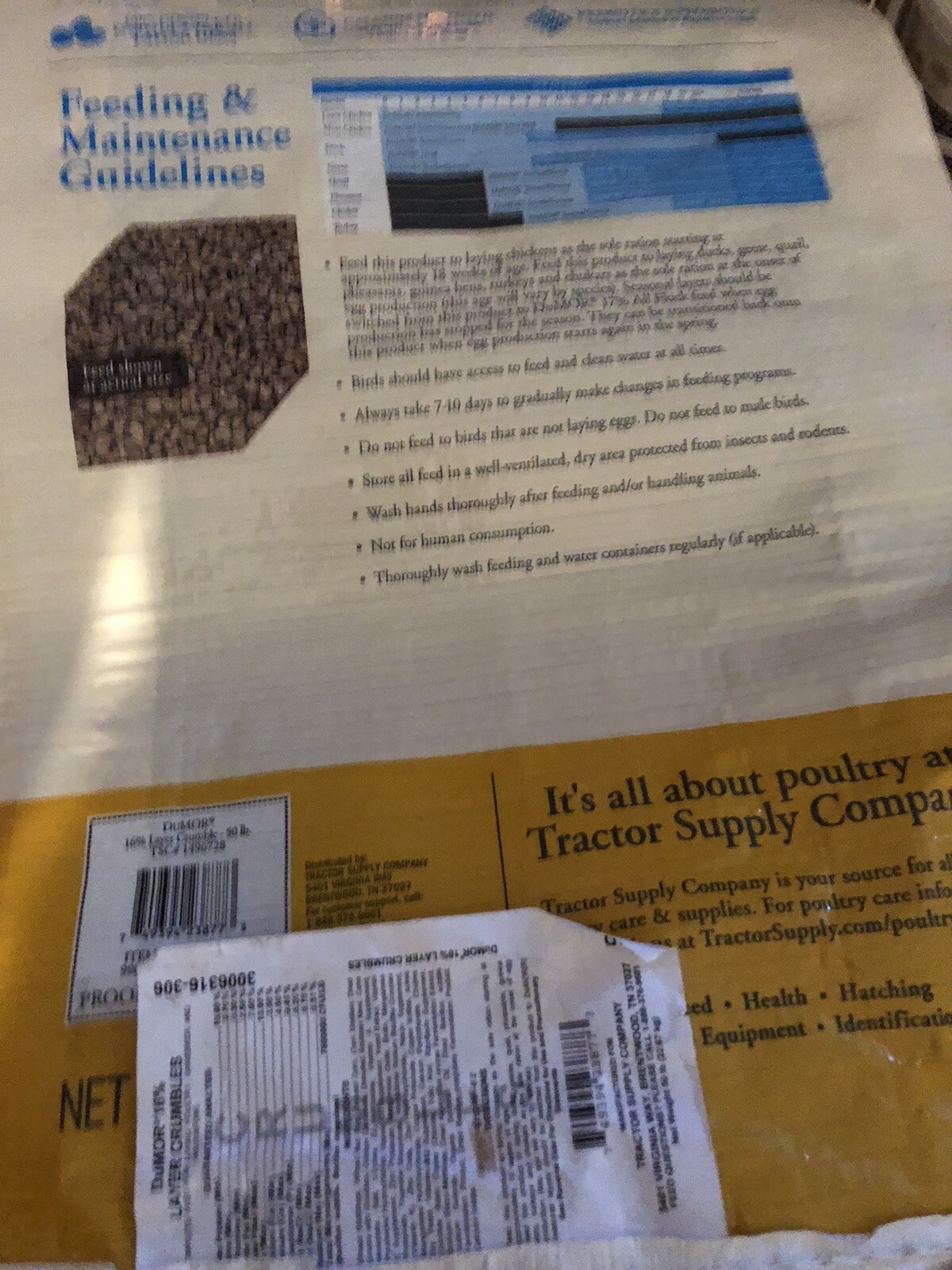 Qty. 8 Chicken Feed Bag Plastic 50 Pound Craft Repurpose #50 #40