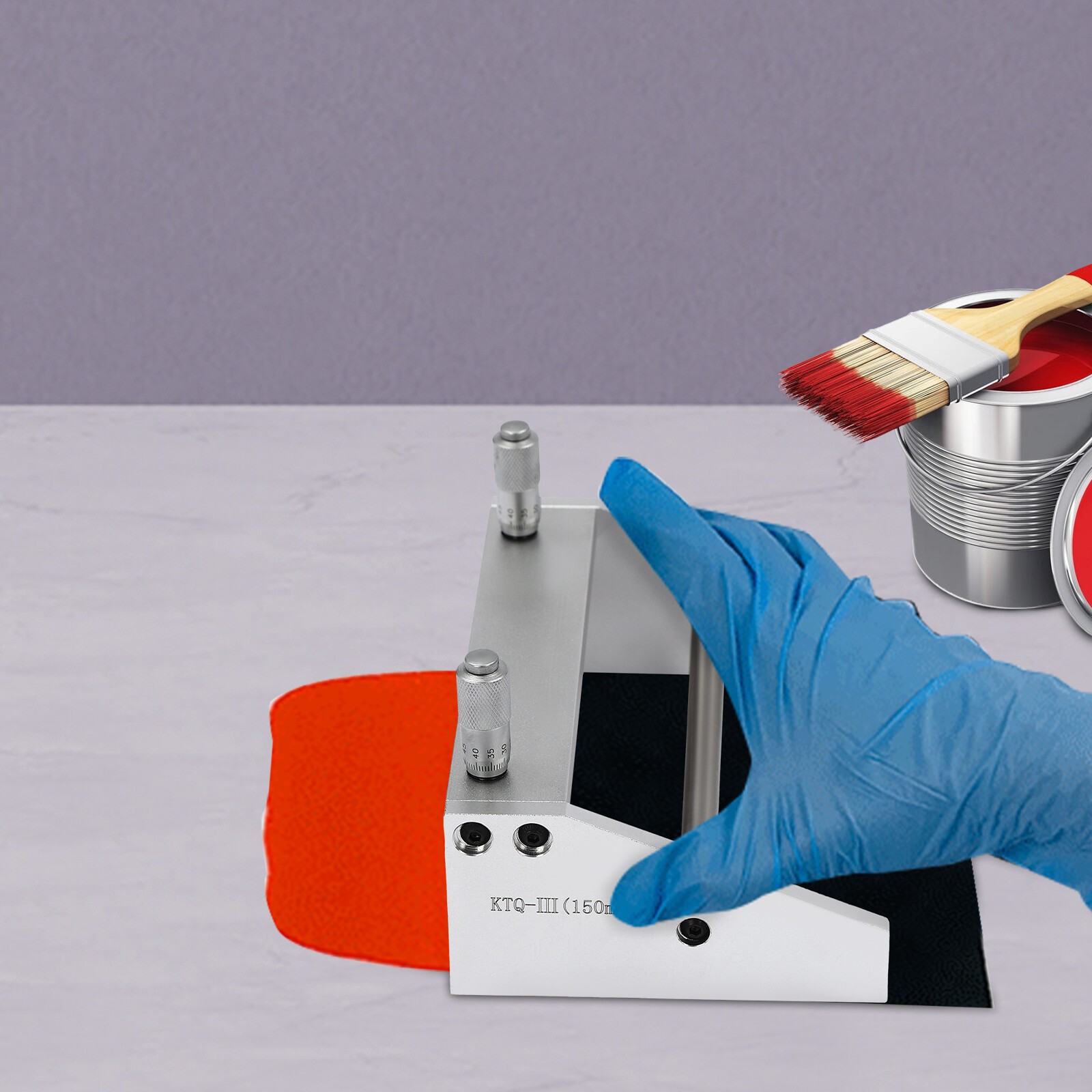 KTQ-II Adjustable Wet Film Coater Applicator Coating Machine Micrometer 0-3500μm