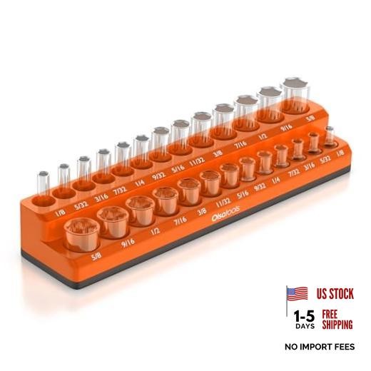 Magnetic Socket Organizer 1/4-Inch Drive 1/4-Inch Drive, SAE Orange, Sae