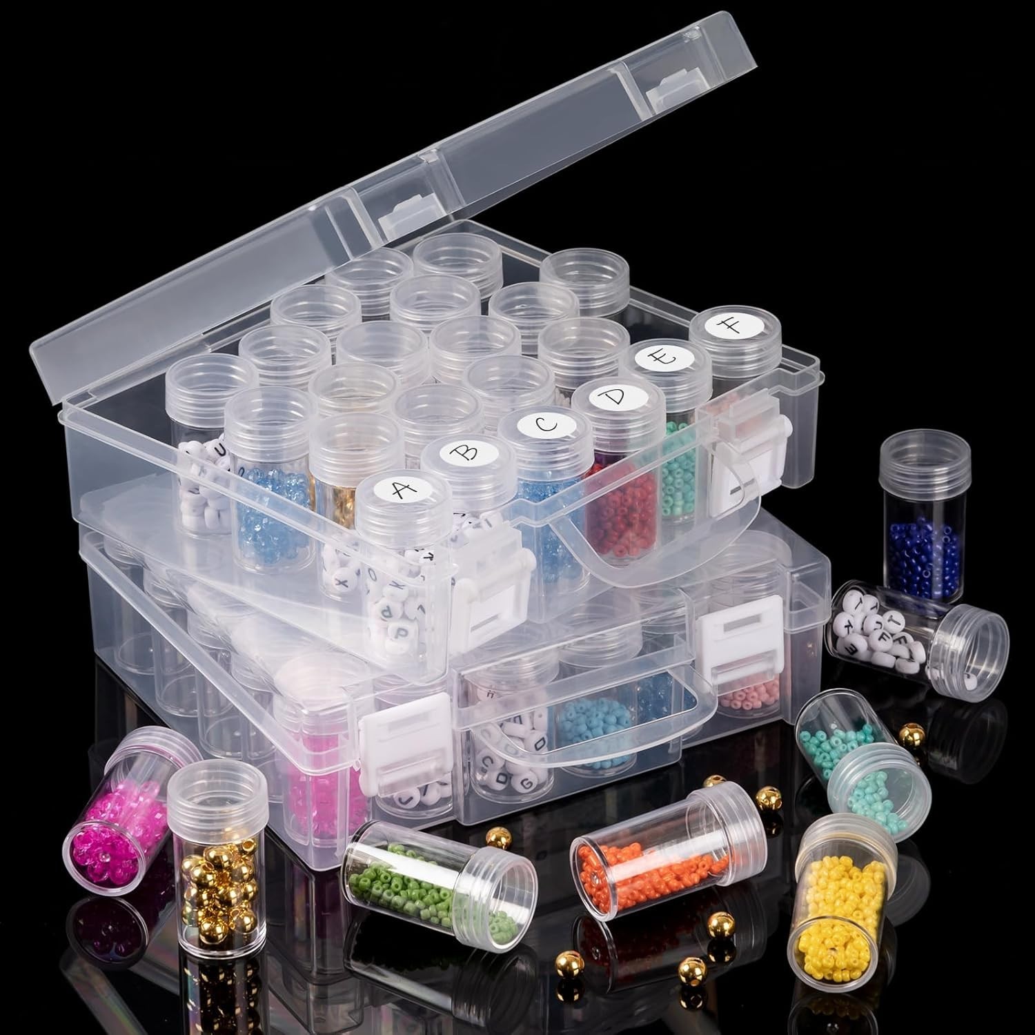 Bead Organizer, Bead Containers, 30 Grids Diamond Painting Storage Containers...