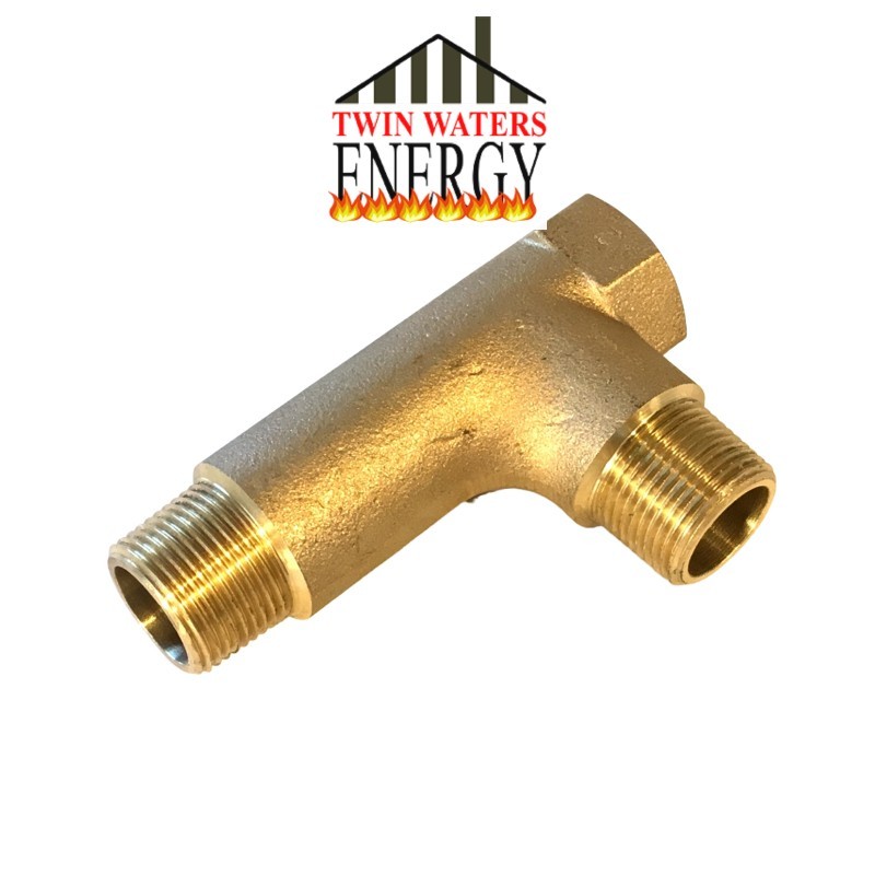 Central Boiler Parts 3/4"MPT X 1/2"FPT X 3/4"MP Offset Tee (#6764)