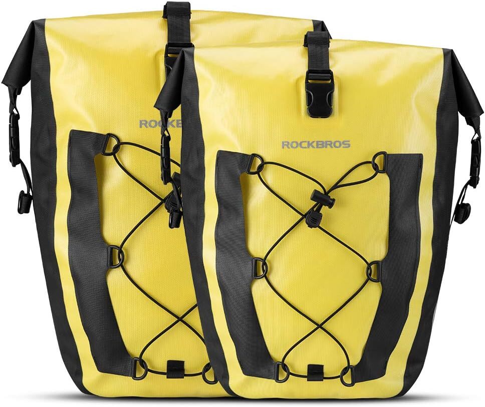 ROCKBROS Bike Pannier Waterproof Cycling Rear Rack Bag 27L for Grocery Touring