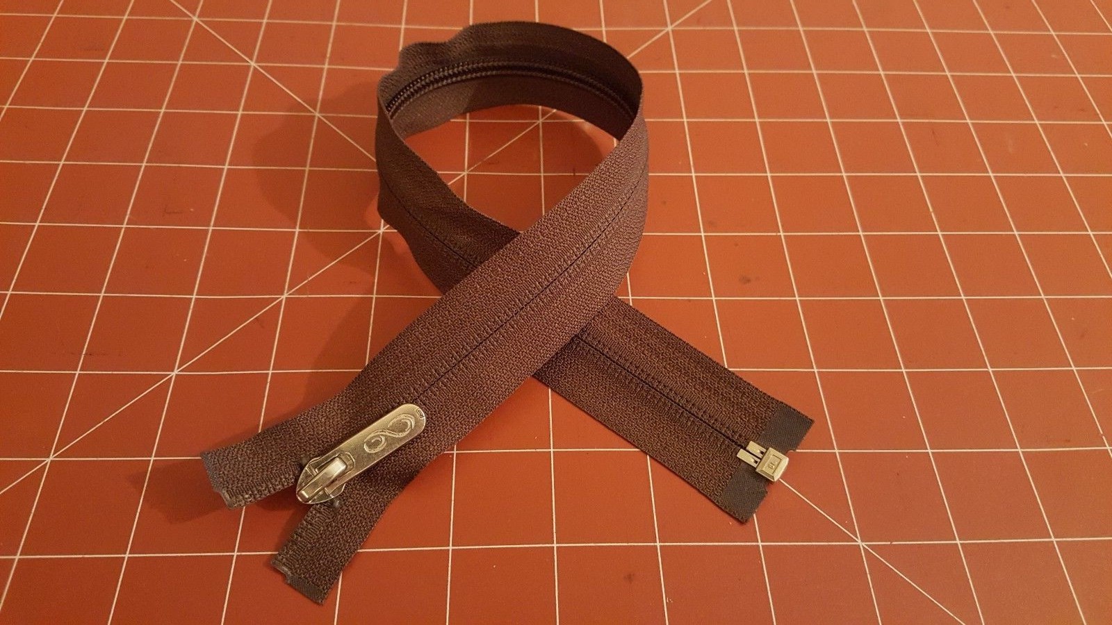 YKK Jacket Zipper Chocolate Brown Separating 16" Reverse Coil! Designer Pull