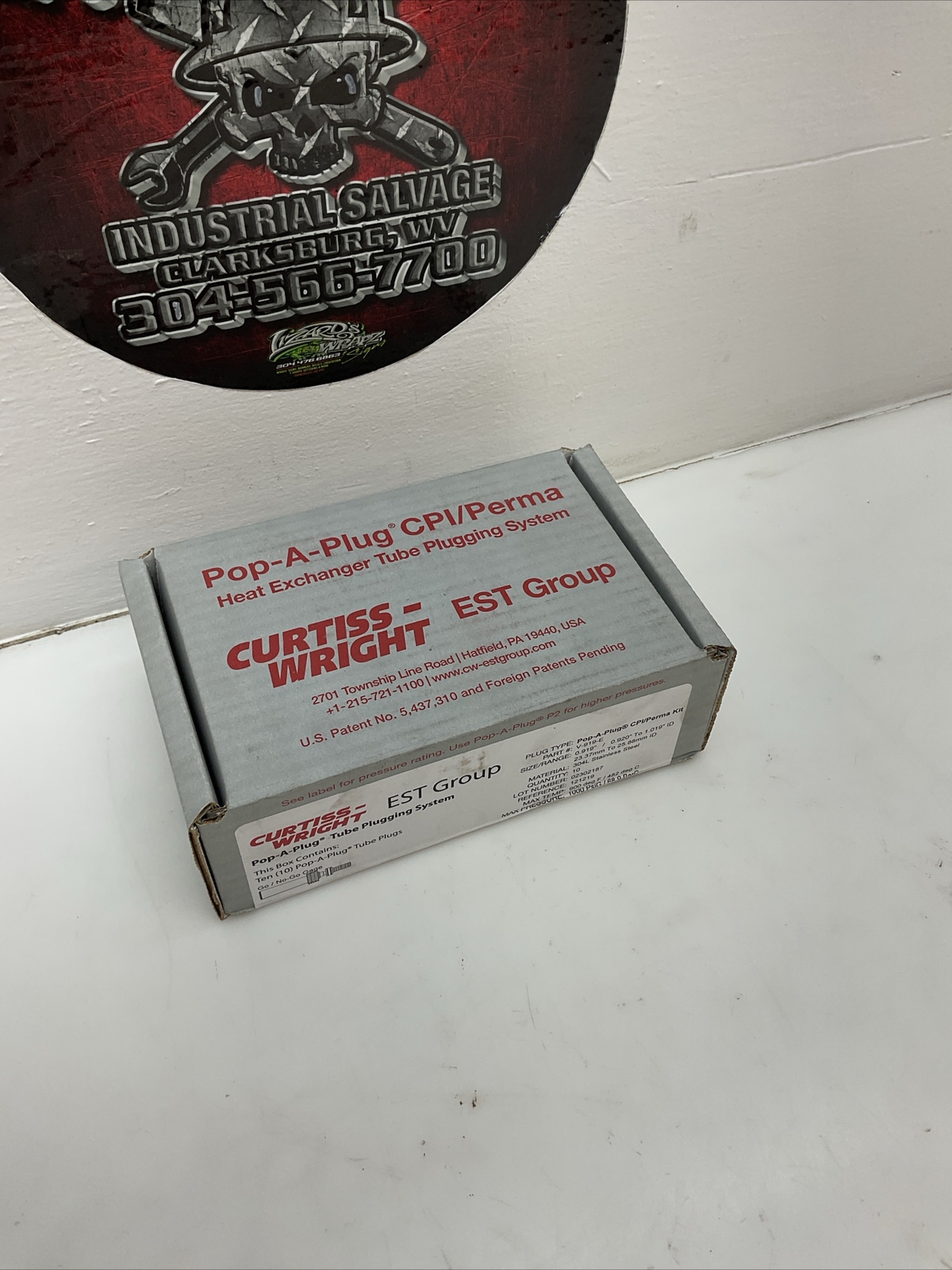 Curtiss Wright EST Group Pop-a-plug V-919-E Tube Plug 304L Stainless NIB