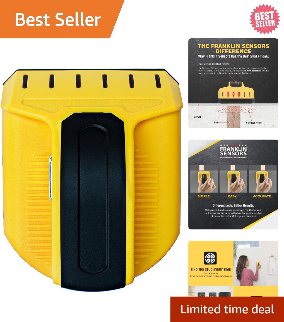 Easy-to-Use ProSensor T6 Stud Finder with No Calibration Required - Yellow/Black