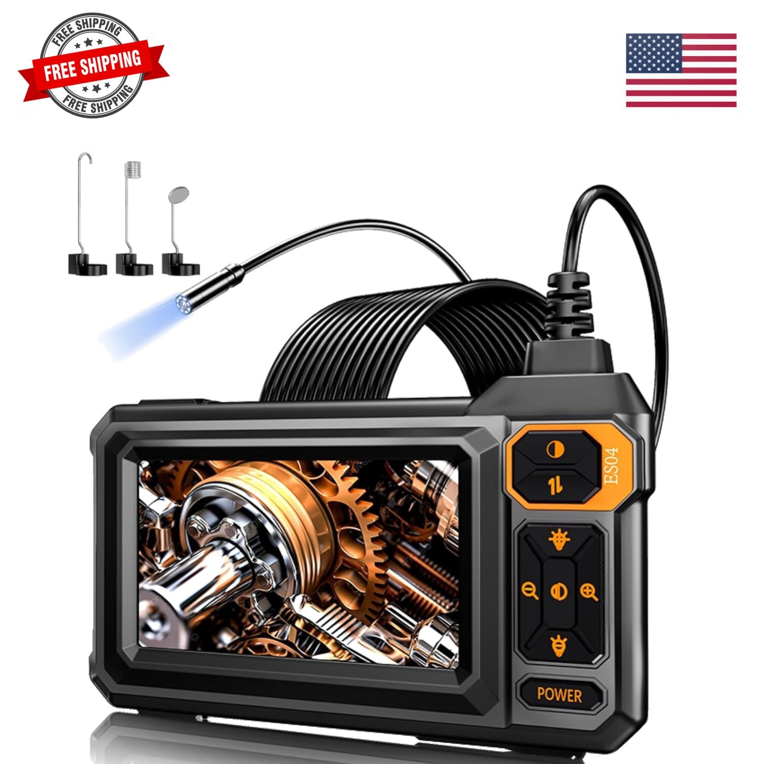 Endoscope Camera with Light, Borescope Inspection Camera 16.5 FT with 4.3 Inc...
