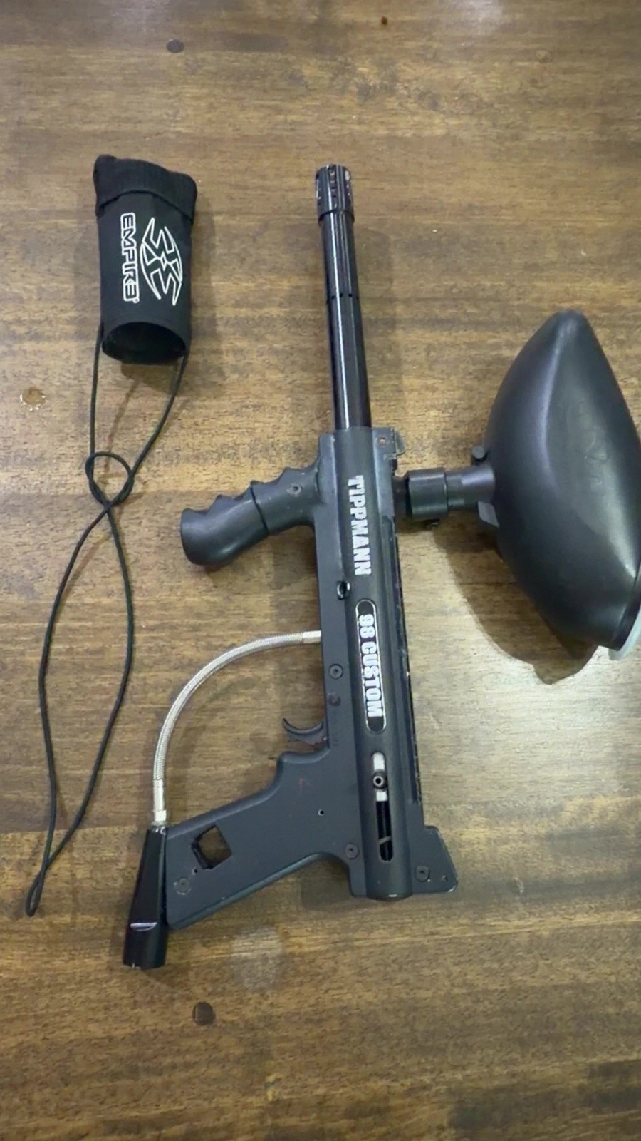 Tippmann 98 Custom Black Paintball Marker with JT Gen X Global Hopper, no issues