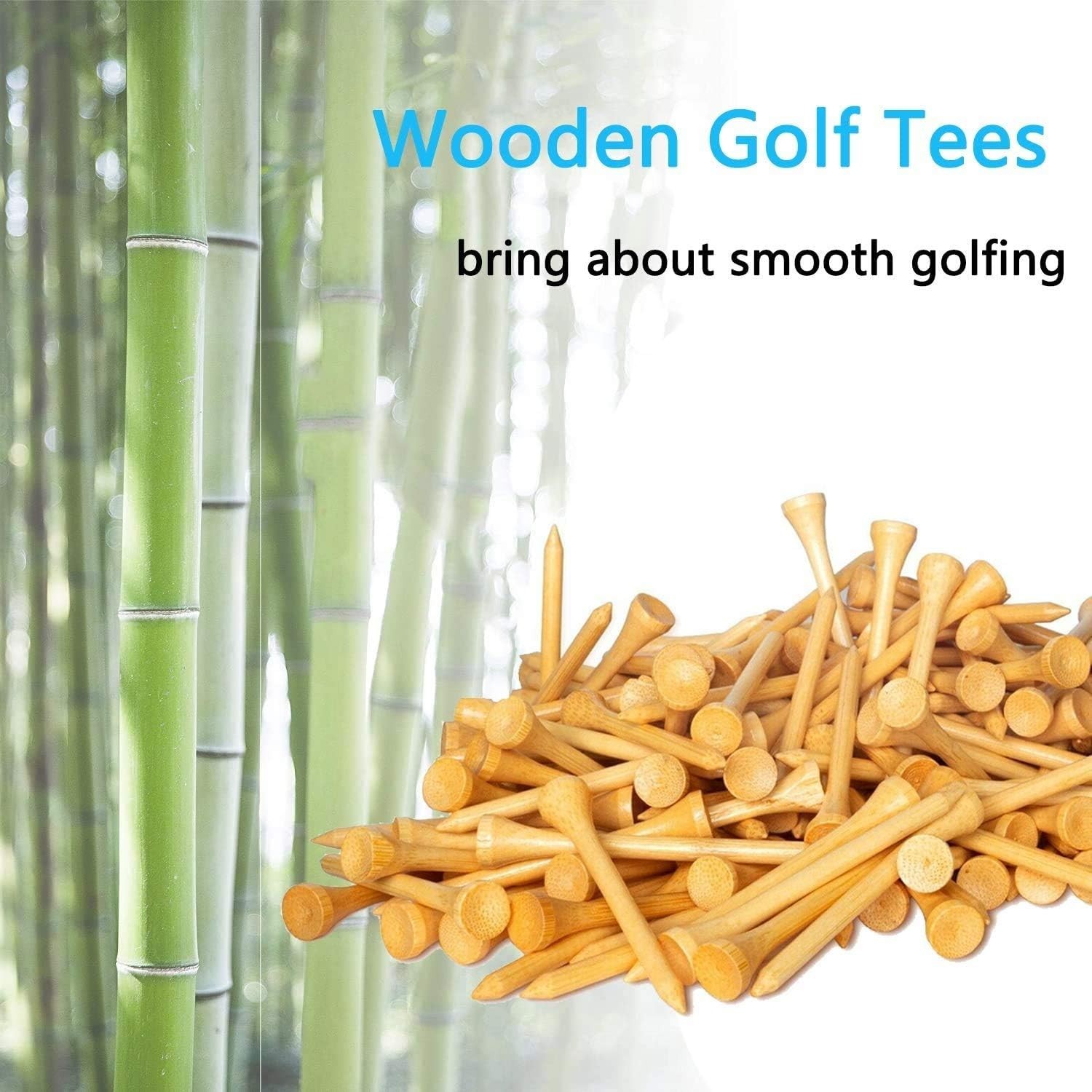 Zivisk Wooden Golf Tees 11/2 inch 100 Count 15 Short Golf Wood Bamboo Tees