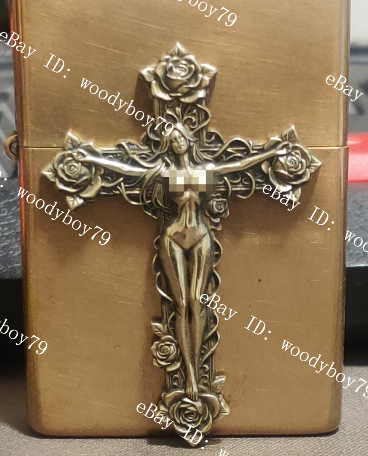 1 piece Lighter accessories Brass Sexy Rose Girl Cross DIY sticker