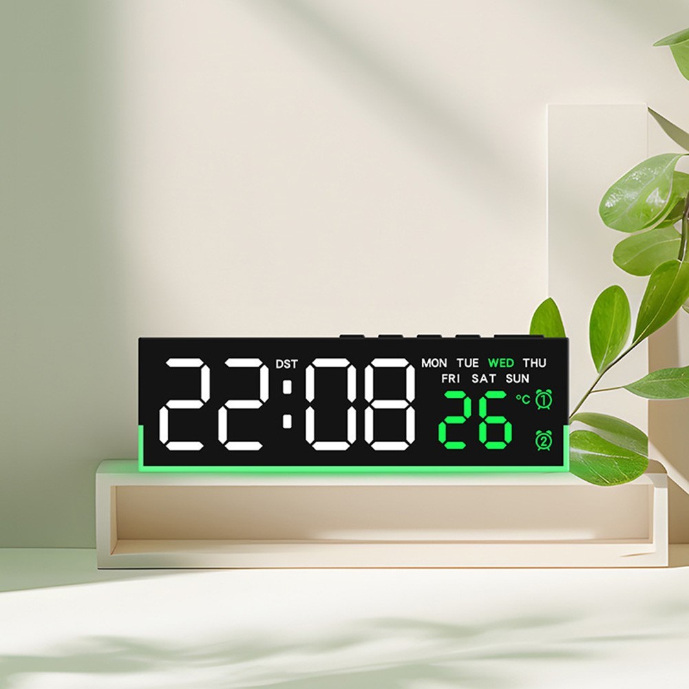 LED Electronic Night Clock with Ambient Light and Temperature for toggle Feature