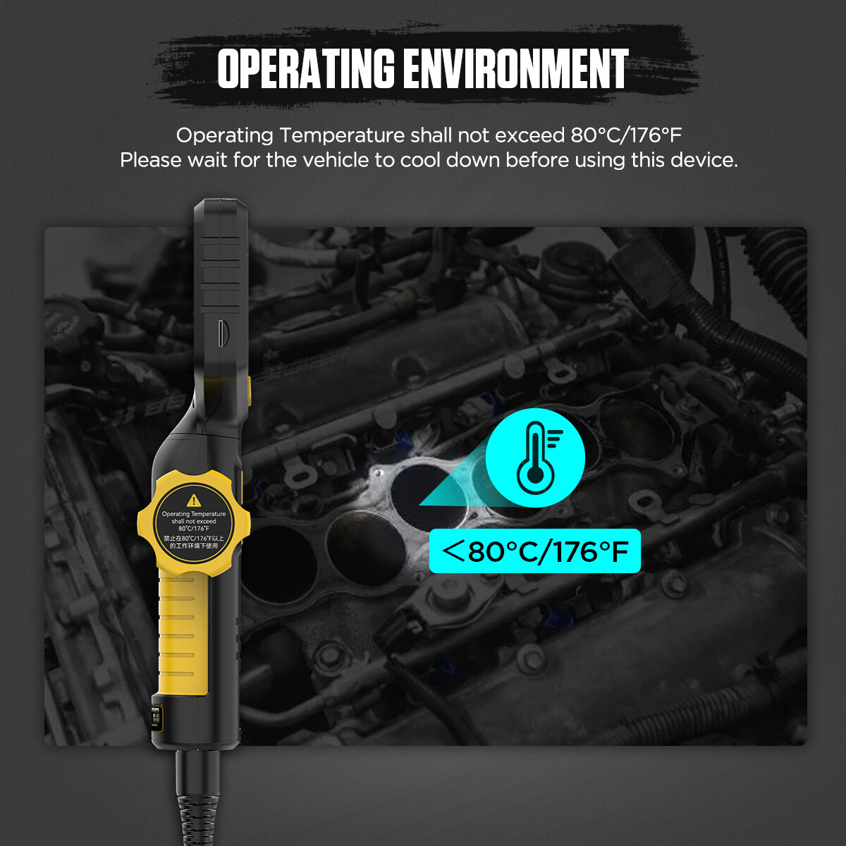 Industrial Endoscope 1080P HD 5'' Screen Borescope Inspection Camera Autofocus