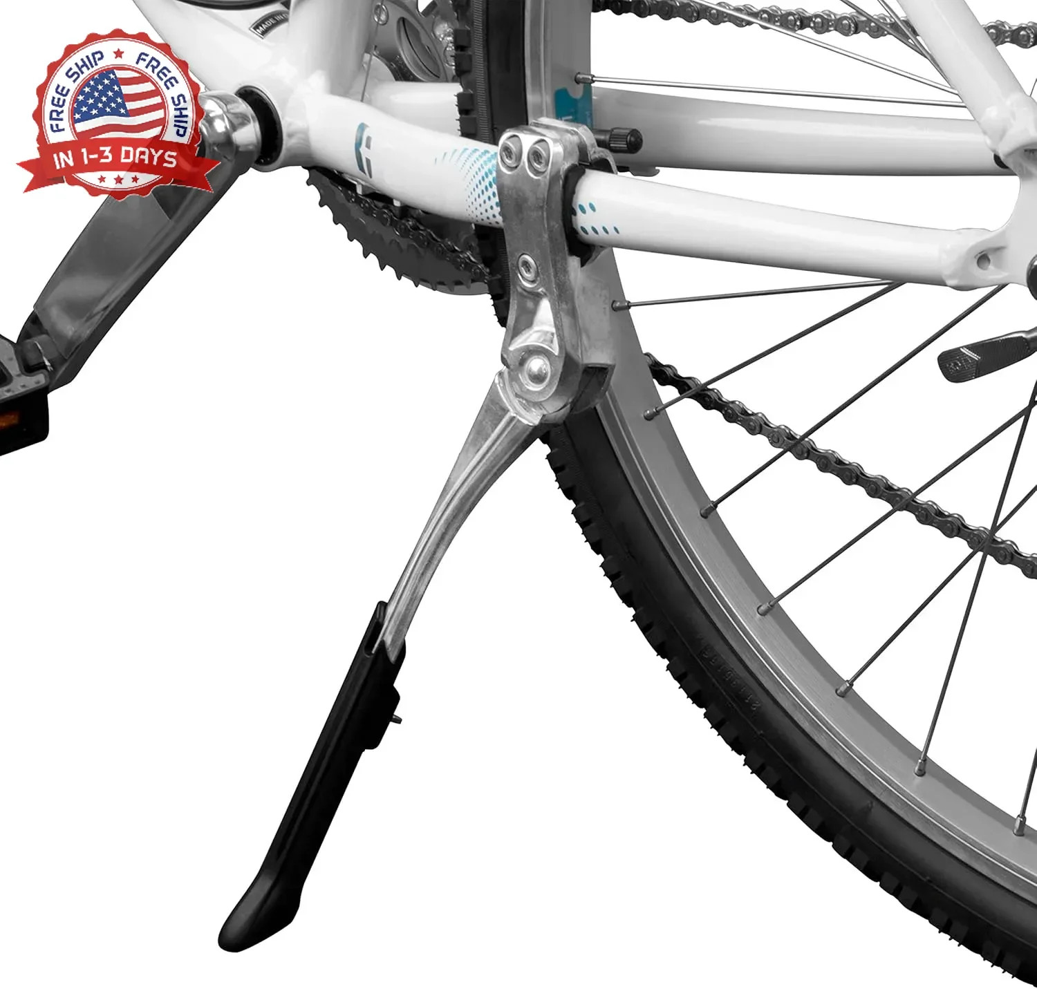 BV Rear Bike Stand for 24"-28" Bikes - Adjustable Bike Kickstand for Adult Bike