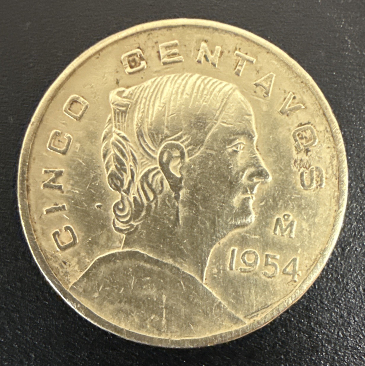 Mexico  5 Centavos 1954 -With Dot - Key Date!! KM426