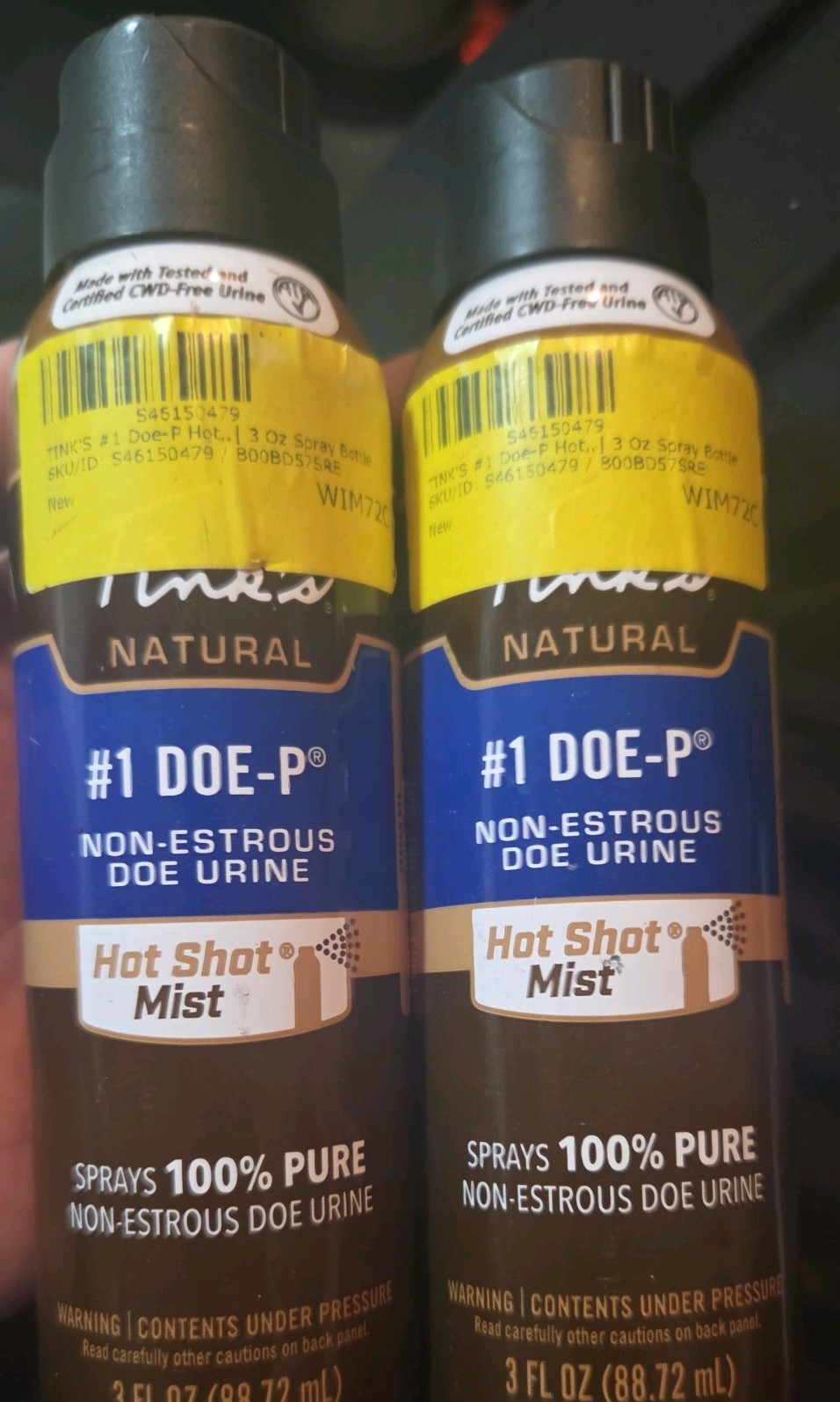 2-Tink's Doe-In-Rut Estrous Doe Urine Hot Shot Mist Spray 3 oz Can W5330
