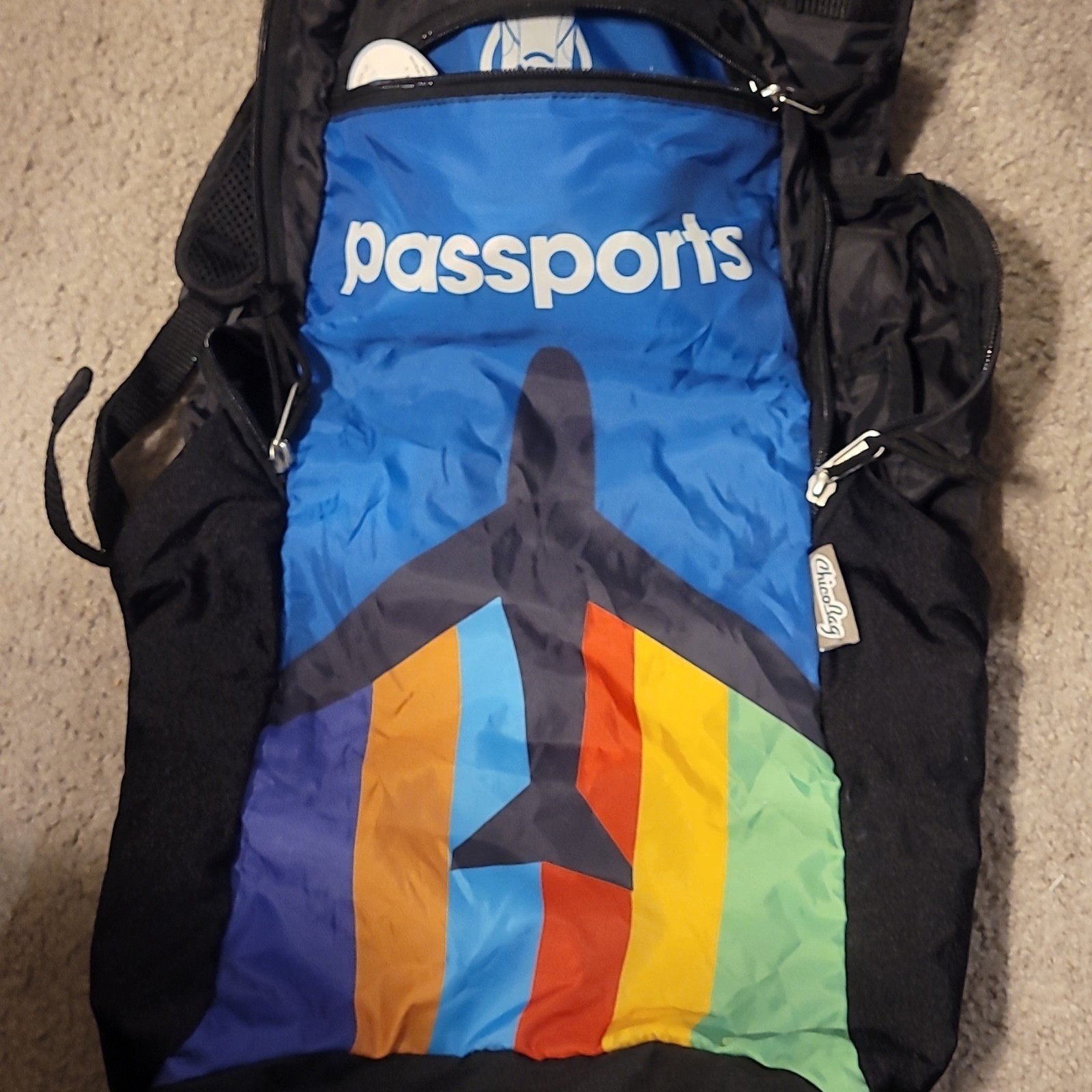 TakeBag Hiking Backpack Multicolor Airplane Graphic Zip Closure Unisex