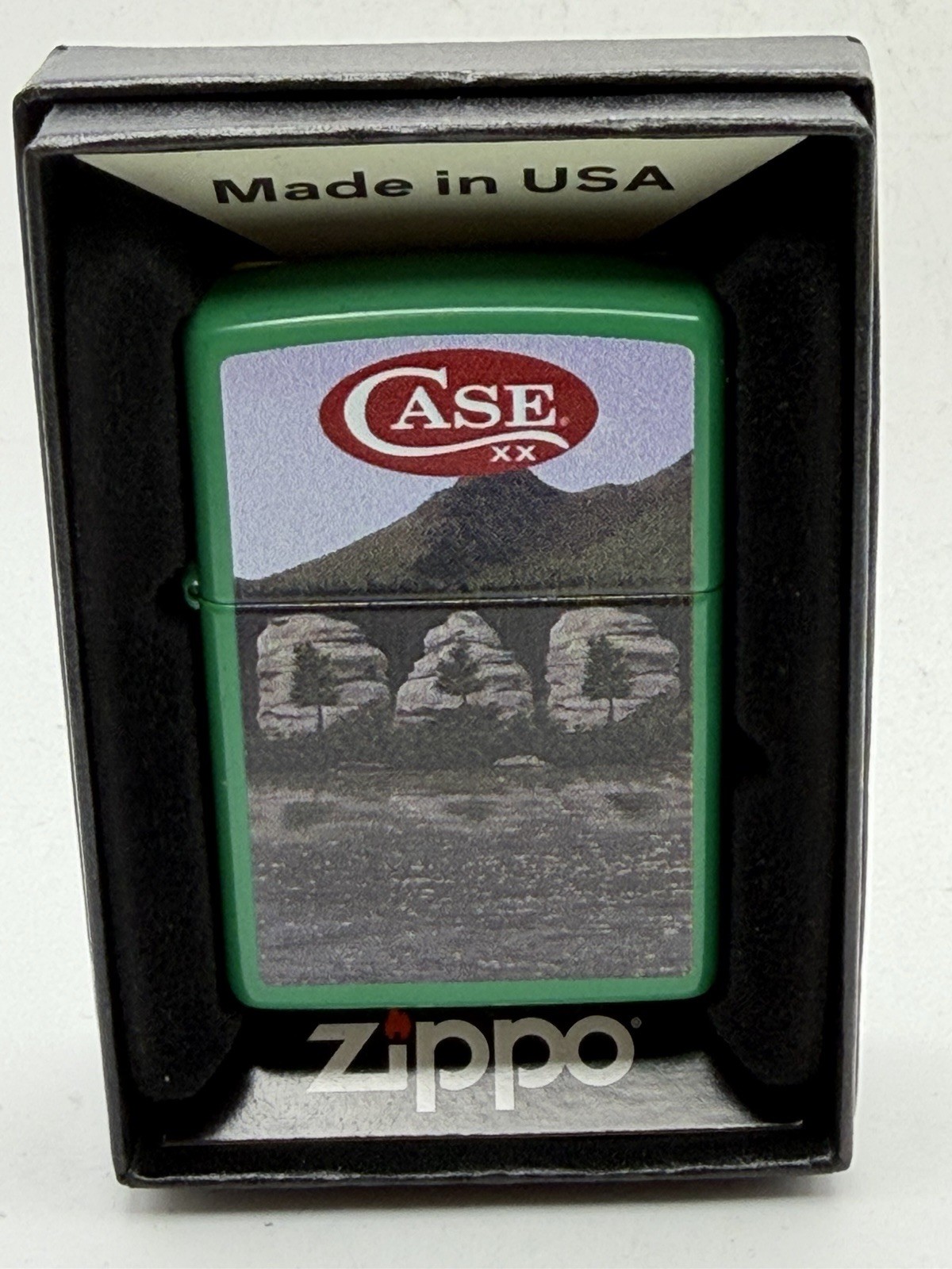 2026 Father’s Day Mountain Lake Dad Green Matte Zippo Lighter New 48629