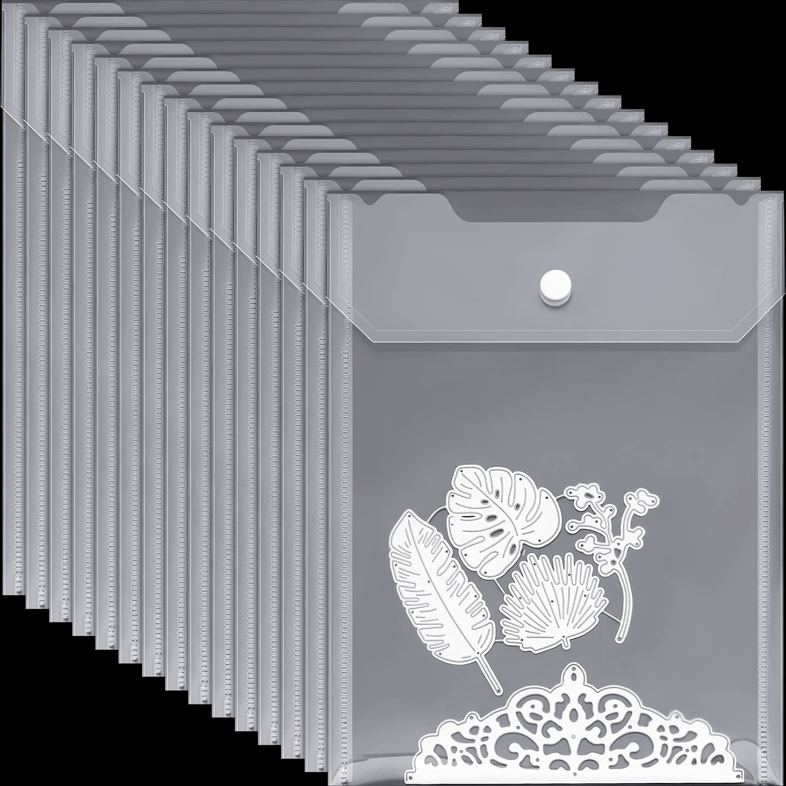 30 Pieces Large Stamp and Clear Die Storage Pockets Scrapbooking Storage Enve...