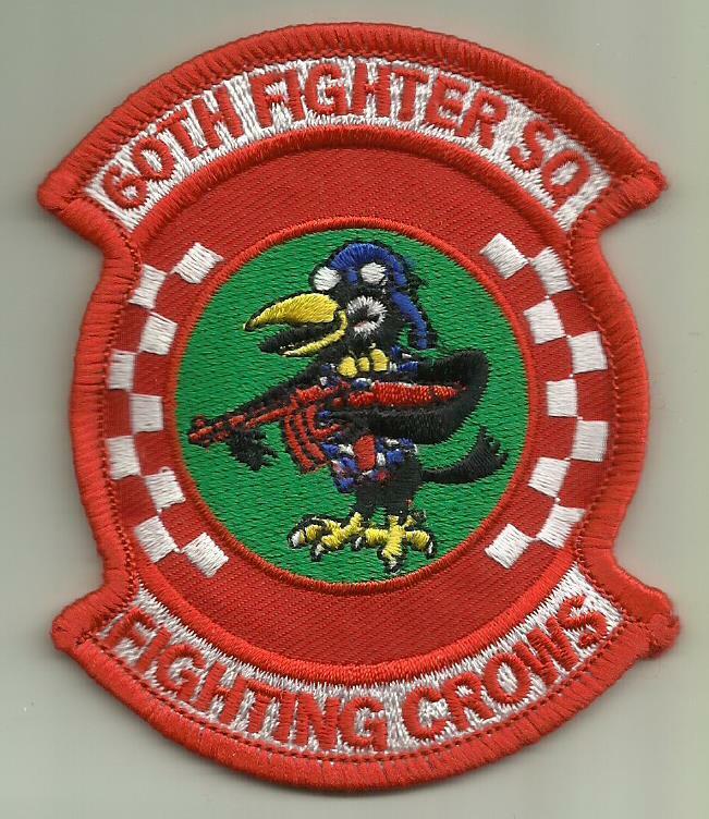 60TH FIGHTER SQ USAF PATCH FIGHTING CROWS WAR AIRCRAFT PILOT CREW READ FULL AD