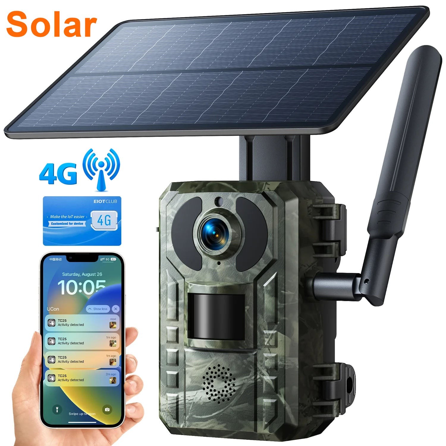 2Pack Solar Cellular Trail Camera with 2.5K Live Streaming 4G LTE Game Cam SIM
