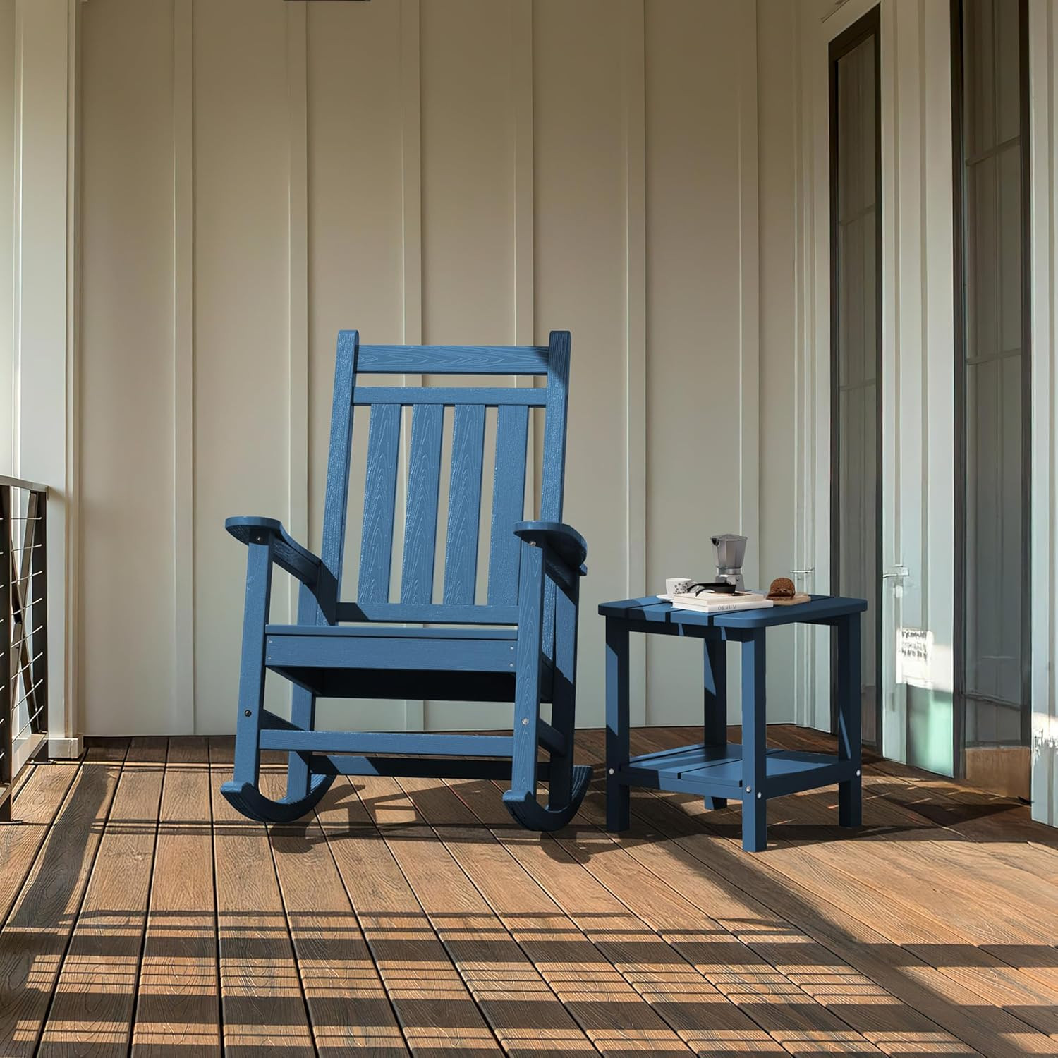 Adirondack Table Outdoor Side Table- Blue