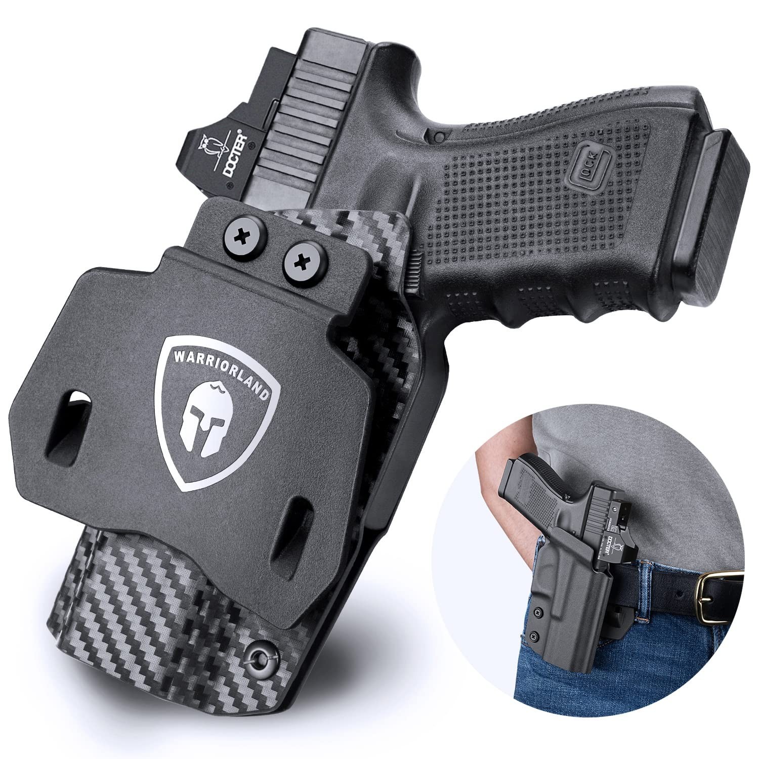 WARRIORLAND OWB Kydex Holster with Optic Cut, Select Fit for Glock 17/19/19X/...