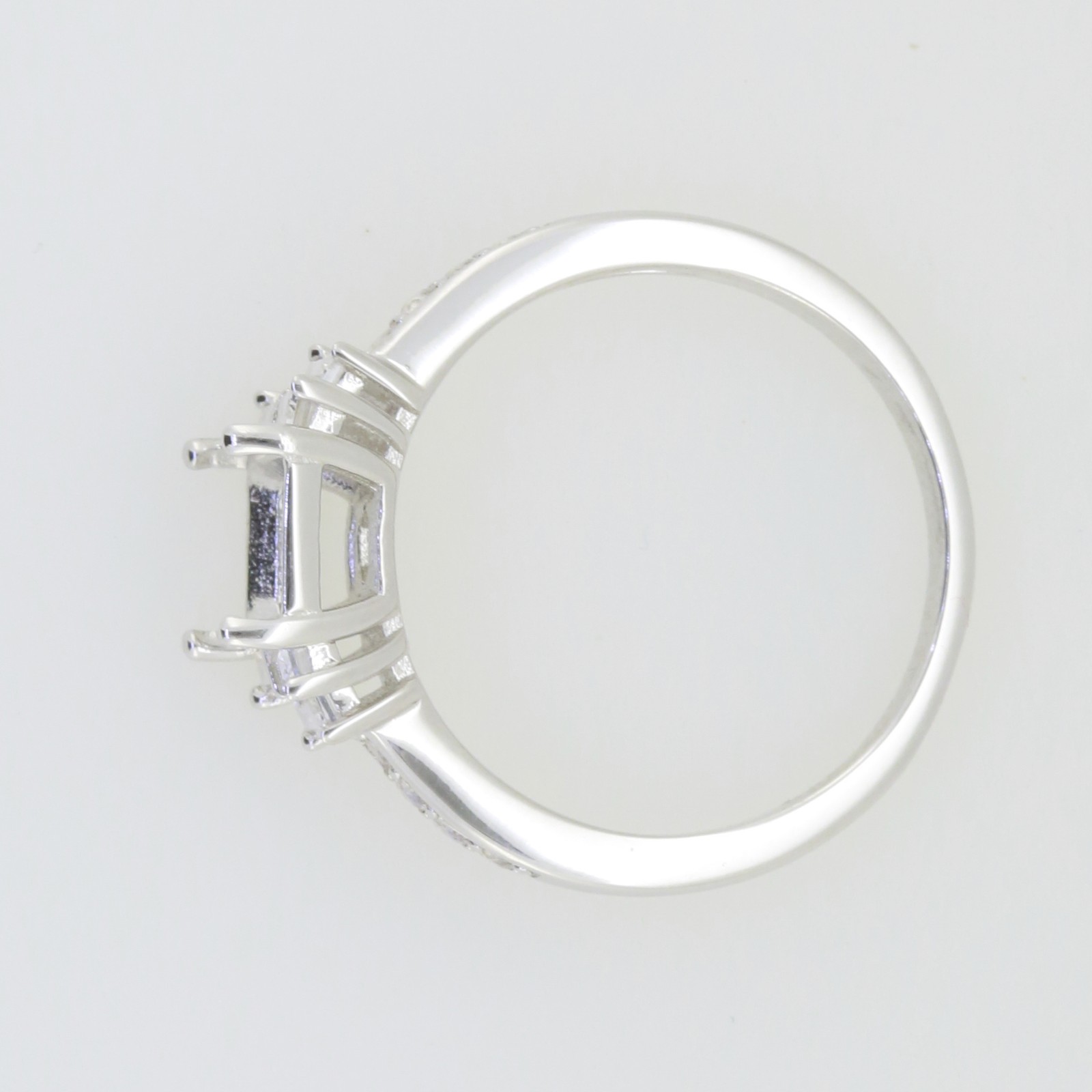 Sterling Silver Semi Mount Ring Setting Pear Cut PE 6x4mm Bypass Ring