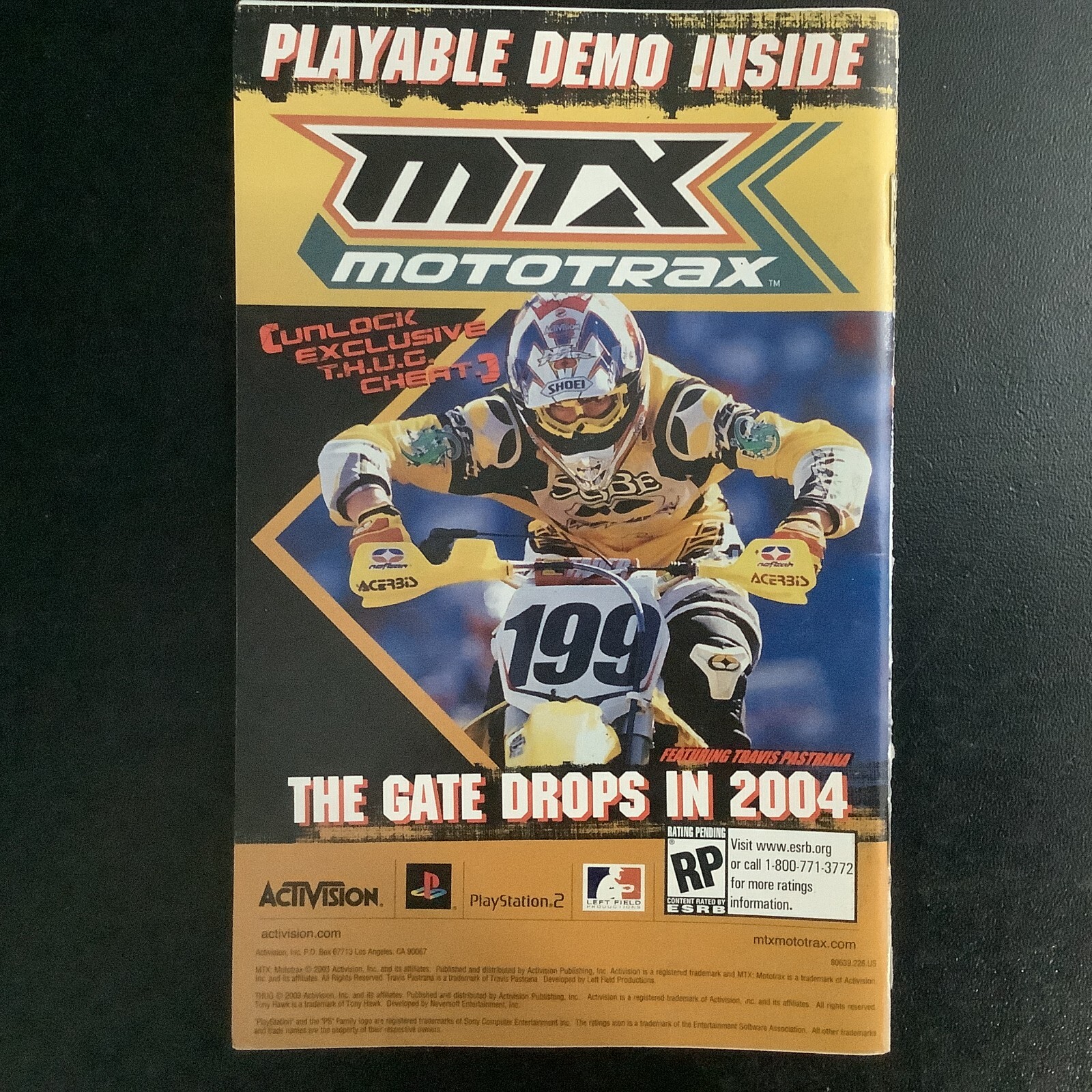 Tony Hawk's Underground PS2 PlayStation 2 Instruction Manual Only