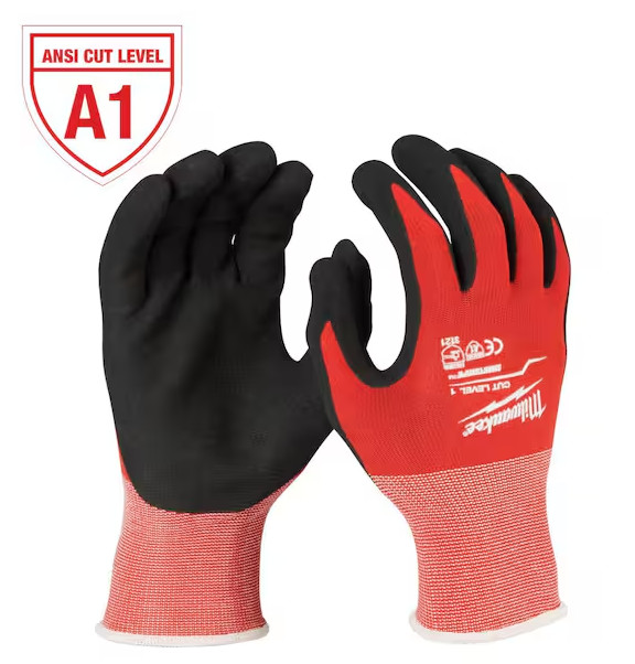 3 Brand New Pair Milwaukee 48-22-8903 Cut Level 1 Dipped Gloves XLarge
