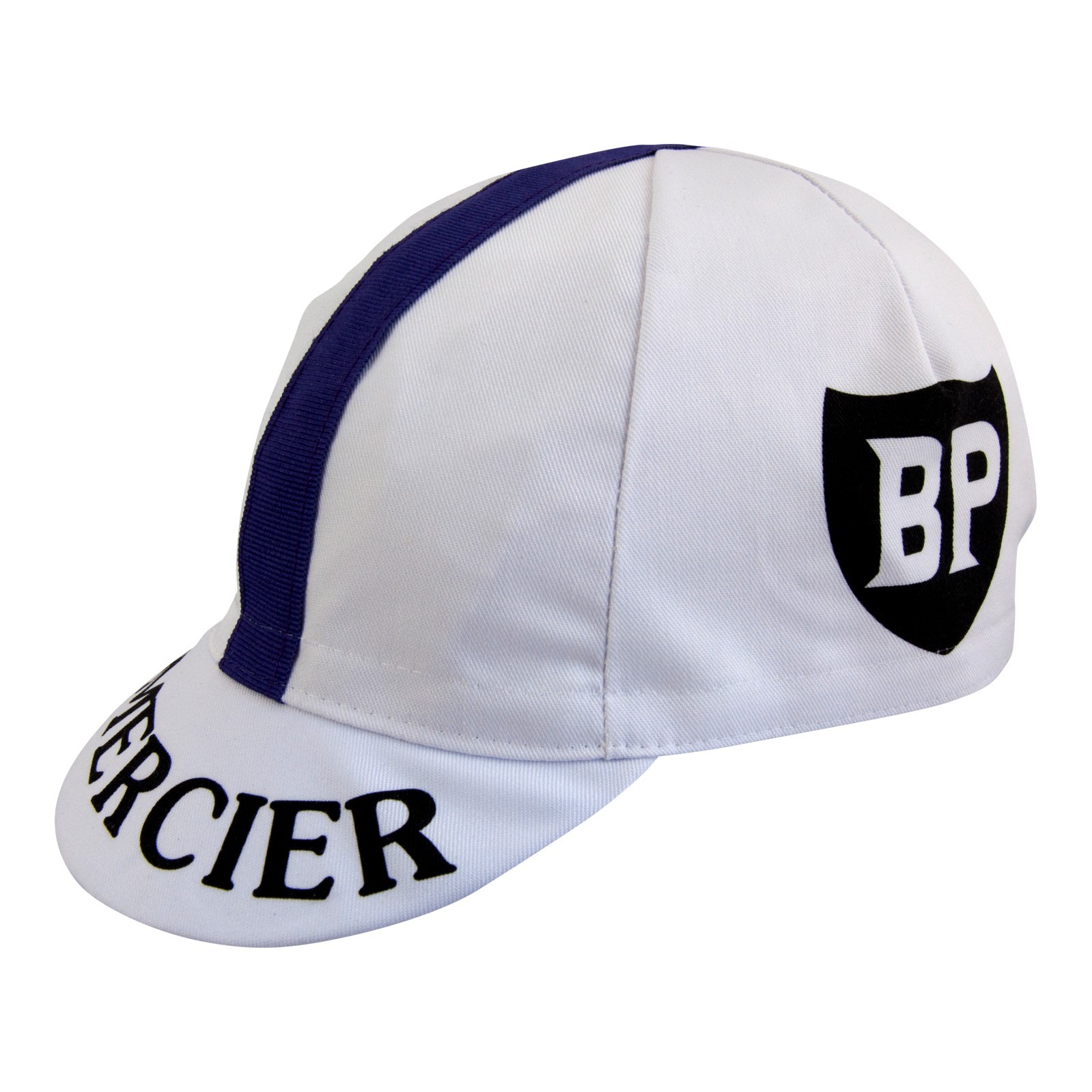 Team BP Mercier Cycling Cap White Made in Italy Euro Vintage