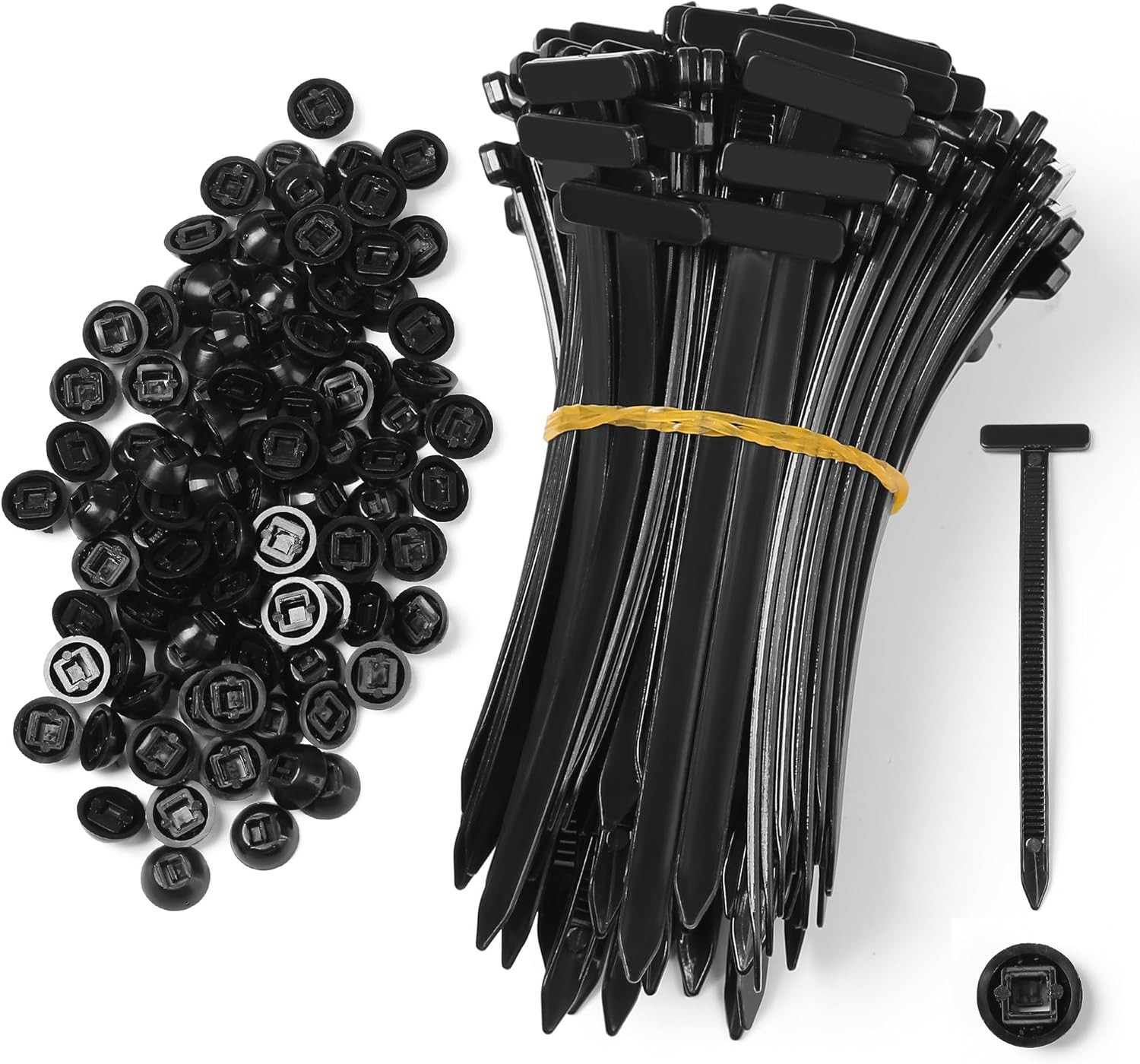 100 Pcs Nylon Universal Cable Tie Buckle - New T Multifunctional Nylon Zip Ties
