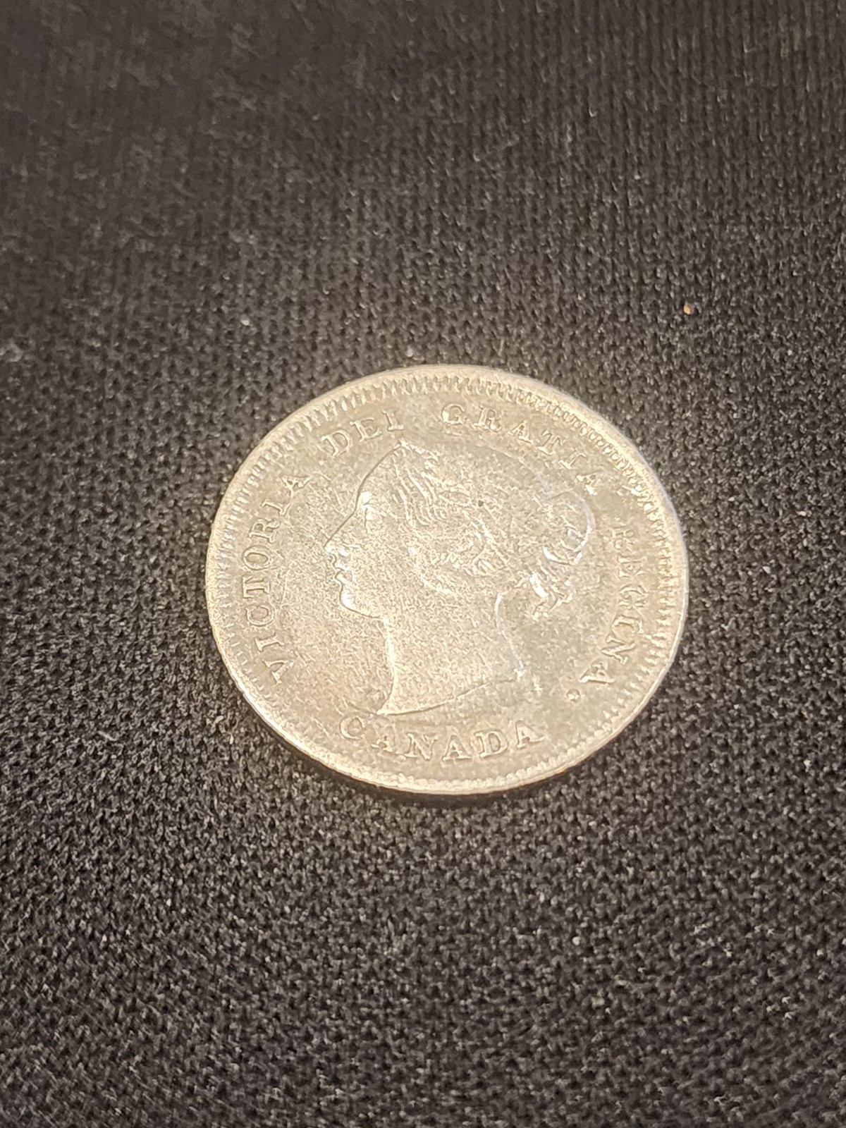 1880H Canadian 5 Cents Silver Coin