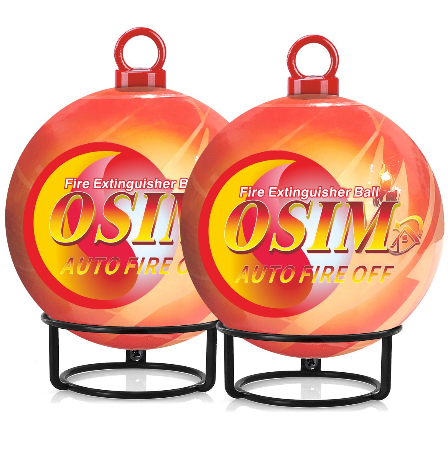 2-Pack Automatic Self-Exciting Fire Extinguisher Ball with Hook and Mount
