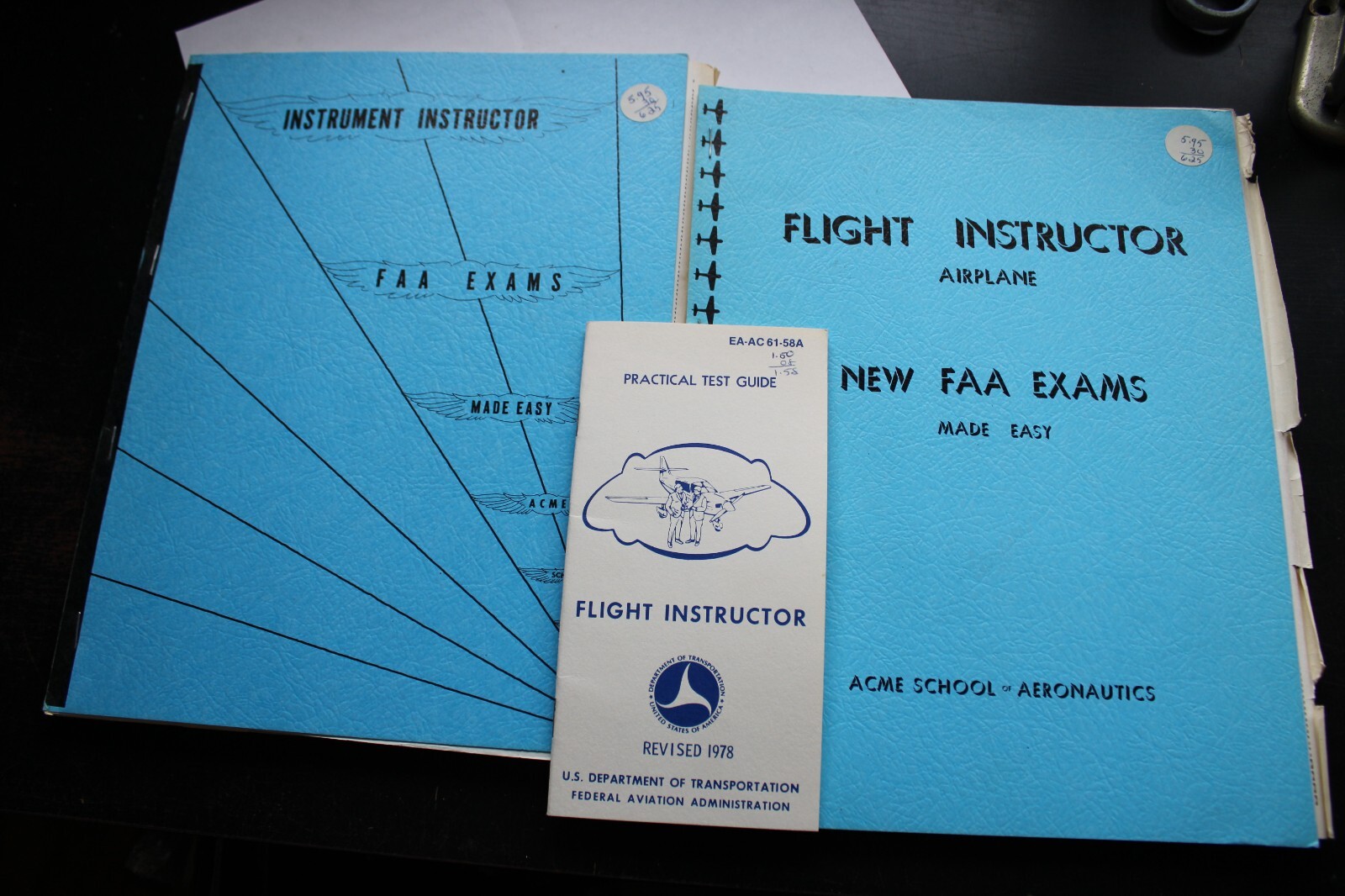 1975 Lot FAA Exams Acme School Aeronautics Instrument Flight Instructor Lot
