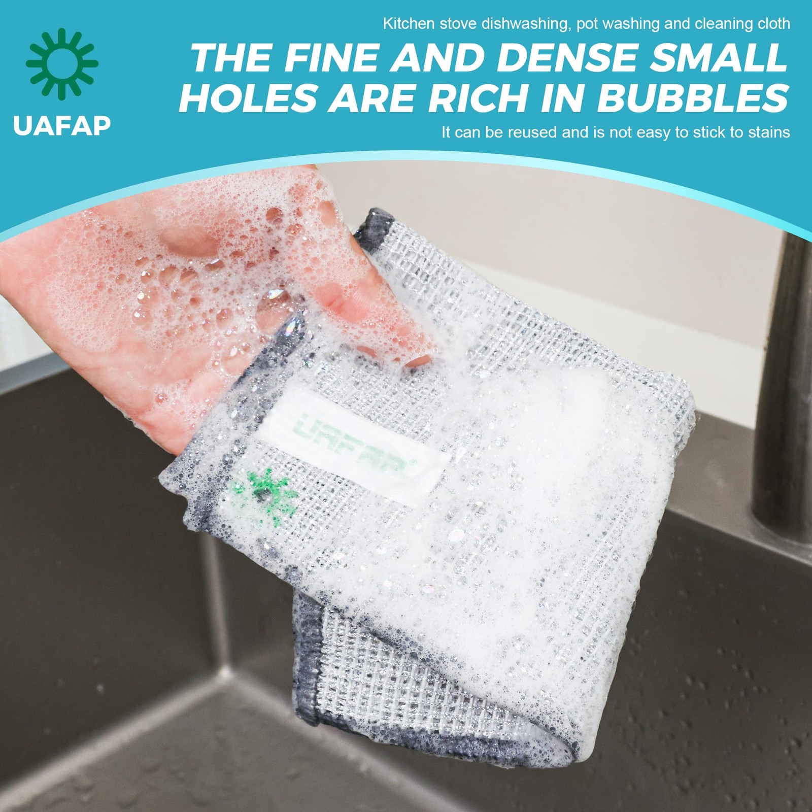 UAFAP 12 PCS Non Scratch Wire Dishcloth, Cleans Fast Without Scratching, Stan...