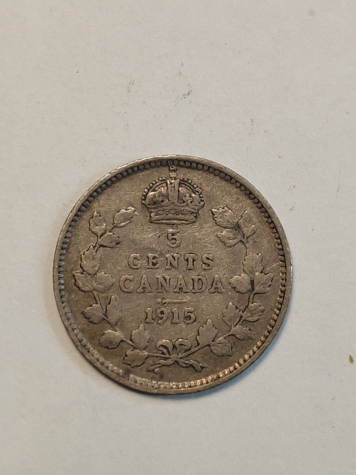 1915 Canadian 5 Cent Sterling Silver