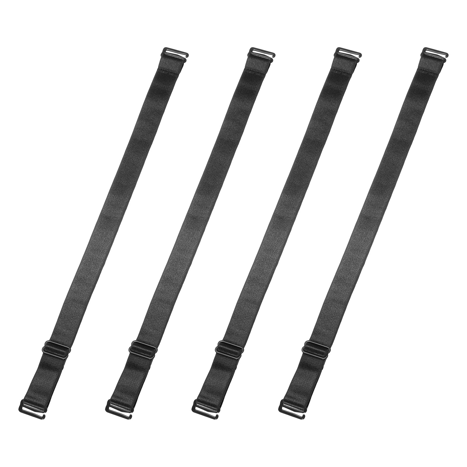 4Pcs Adjustable Elastic Straps, 8.5"-15.2" Adjustable Sofa Covers Band, Black