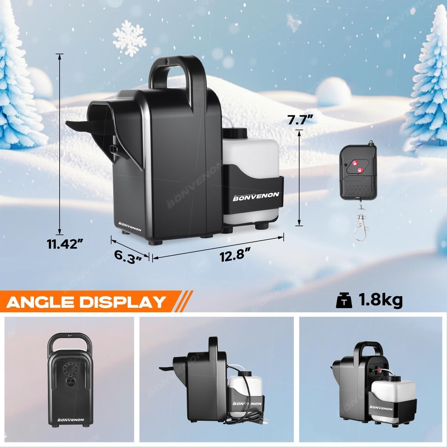 Adjustable Snow Machine Quieter Indoor Artificial Snowflake Maker with Dual Pump