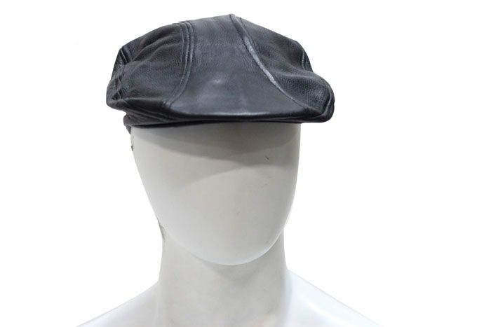 Newsboy Hat Leather Flat Cap, Black- S,M,L,XL Biker Newsies Cabbie Free Shipping
