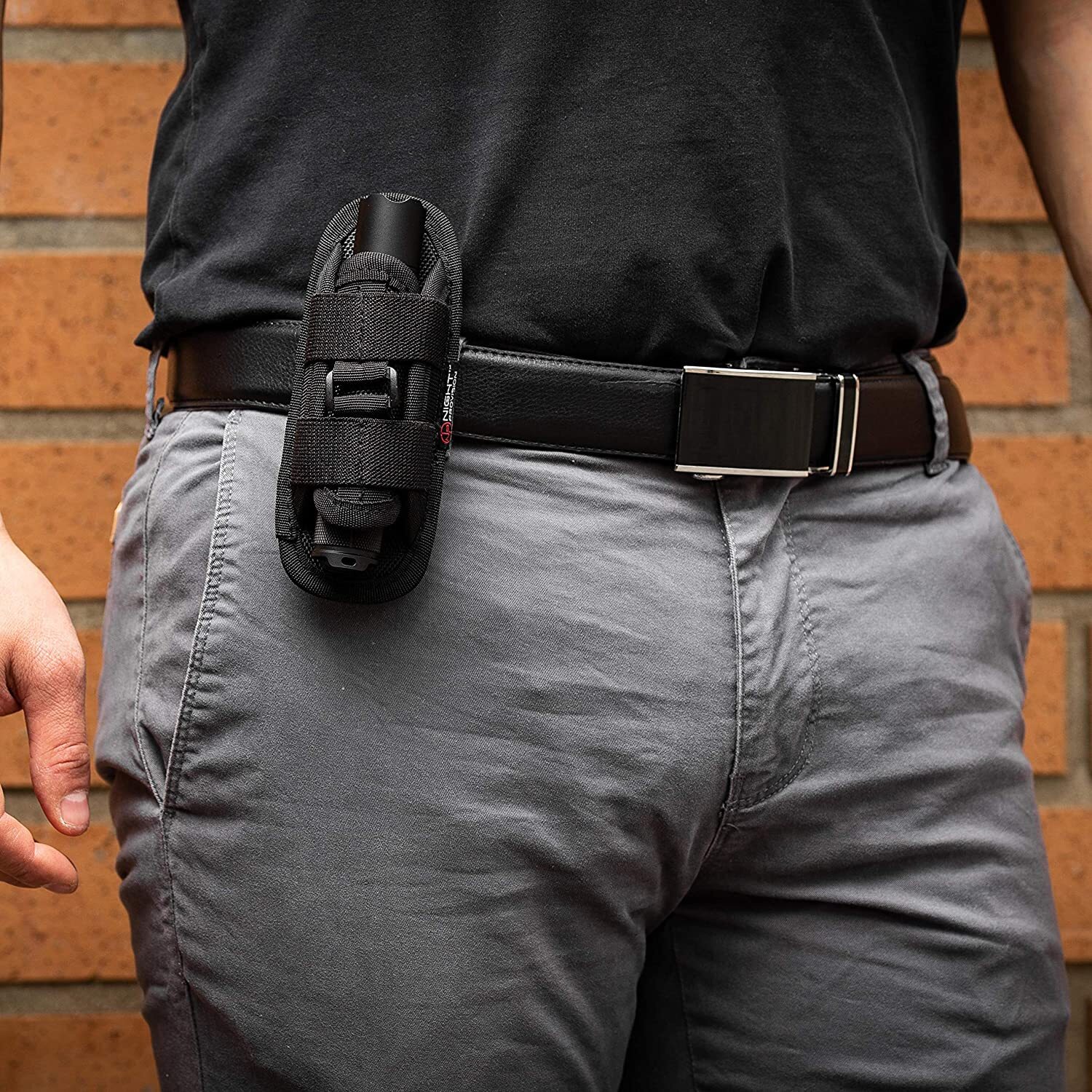 Tactical Flashlight Holster Duty Belt Bag Rotatable Clip 360 Degree Holder Case