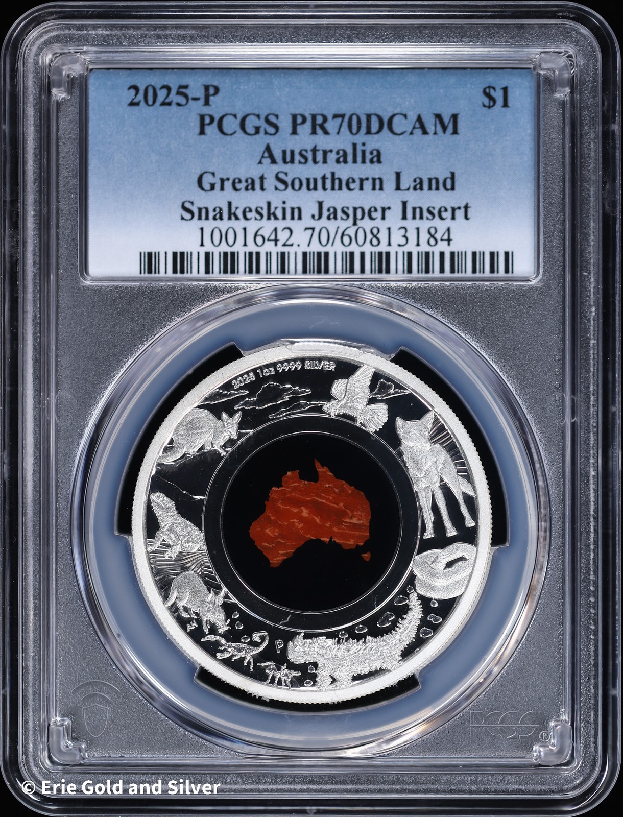 2025-P Australia Snakeskin Jasper Insert 1 oz Silver Proof Coin PCGS PR 70 DCAM
