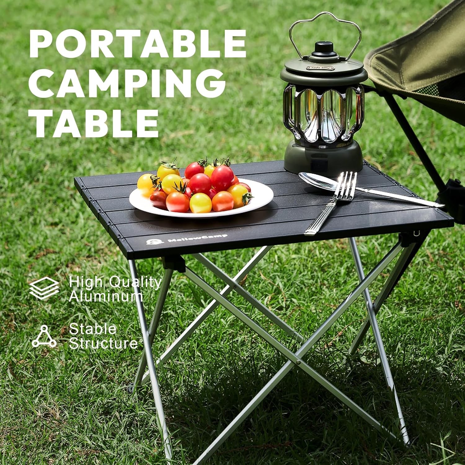 Camping Side Table, Ultralight Aluminum Folding Table, Small Compact Portable