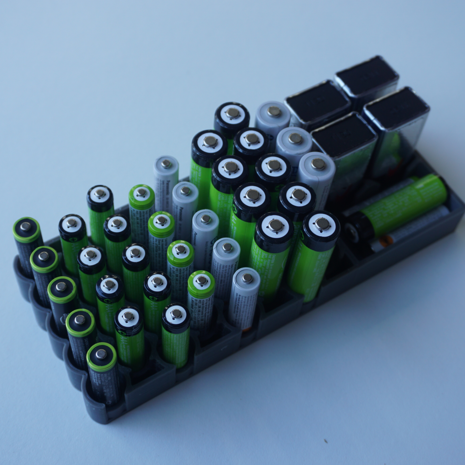 Battery Storage Case | Organizer Tray Container Box Holder 40 Slots AAA AA 9V