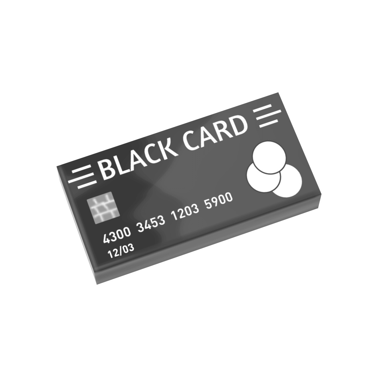 Black Card - Credit/Debit Card- (1x2 Tile) - Custom Printed MOC