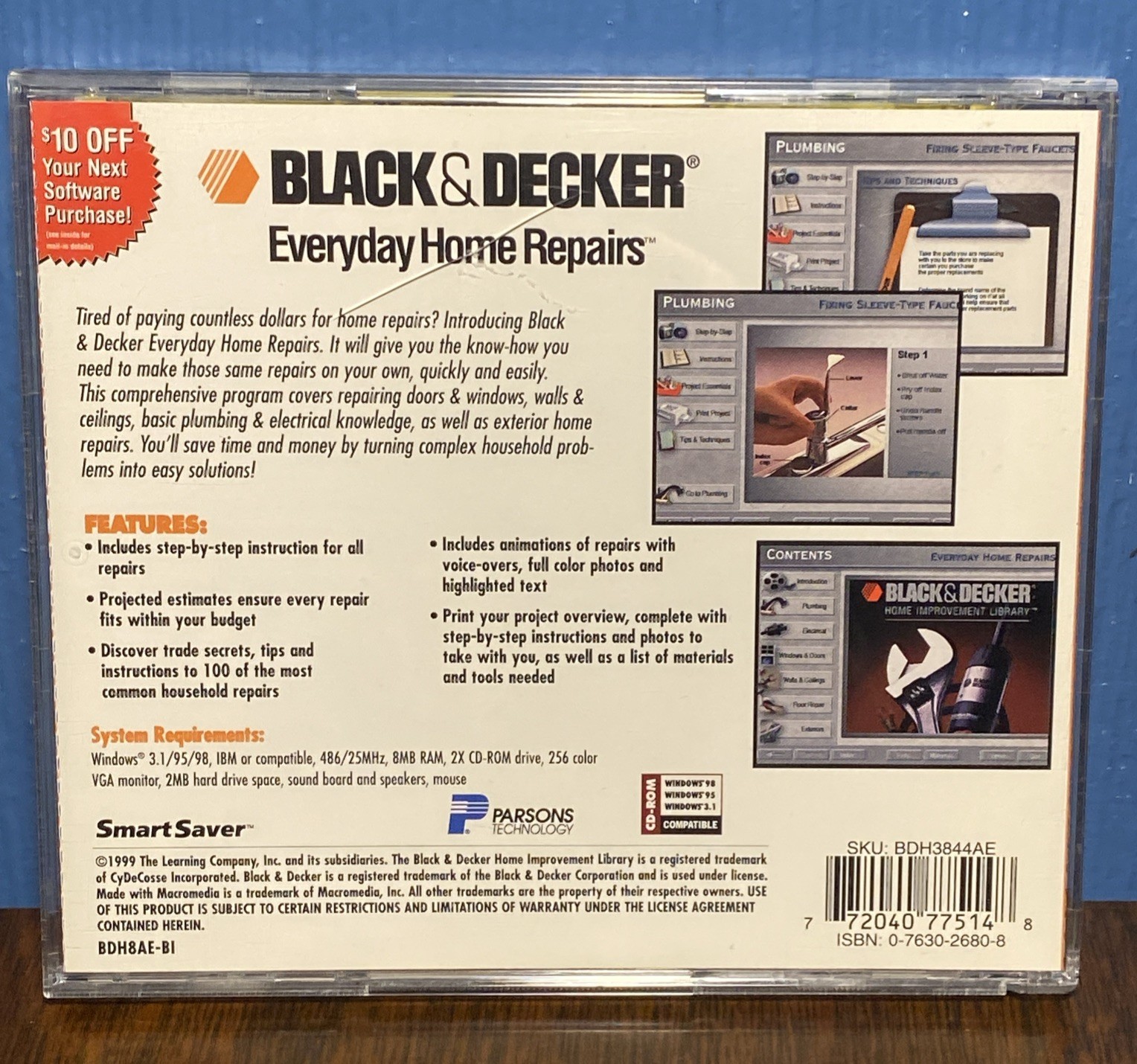VINTAGE Black & Decker Everyday Home Repairs PC CD Rom 90s Educational Software