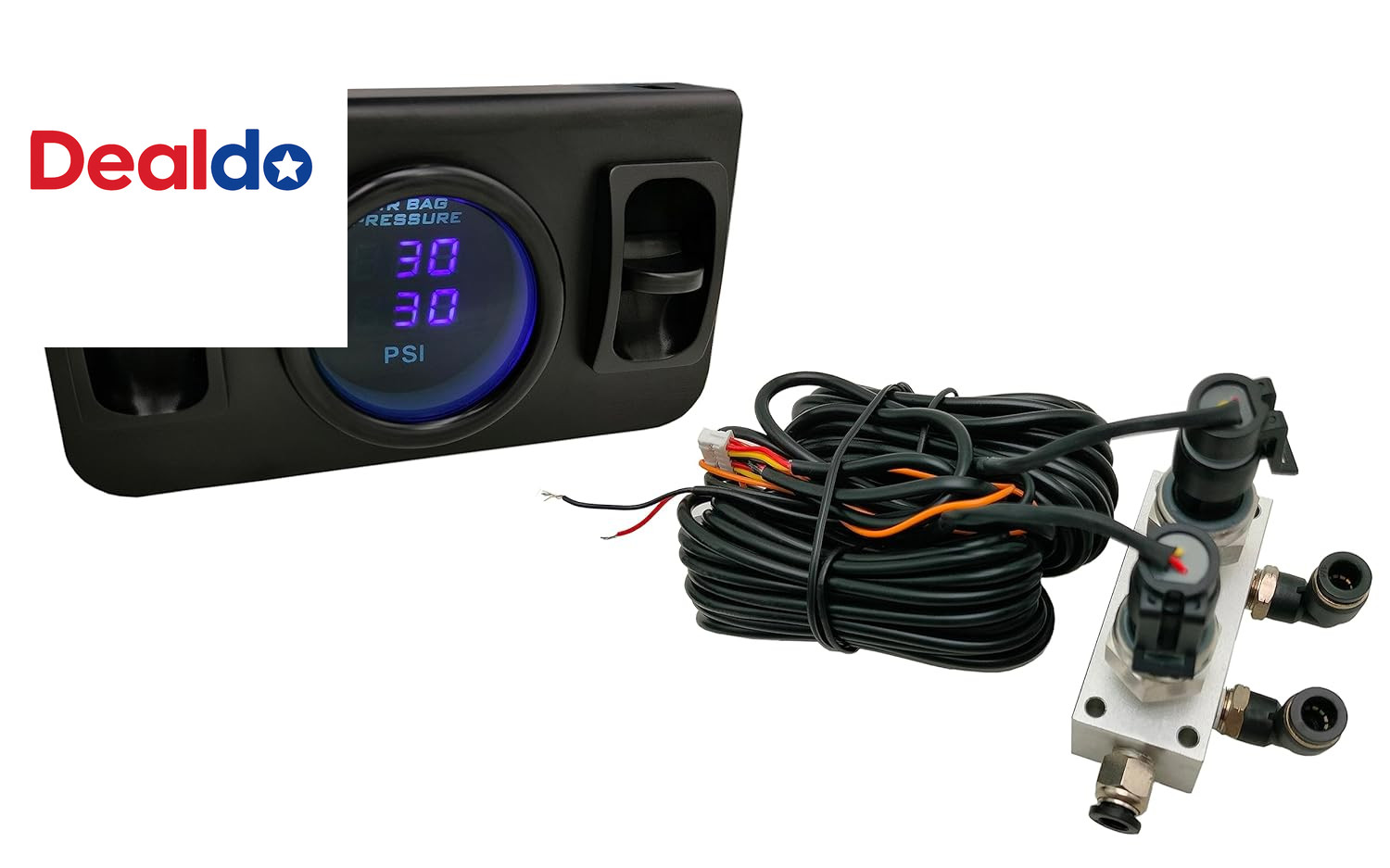 In Cab Dual Air Gauge Control Kit with Digital Paddle Switch for Air Pressure Se