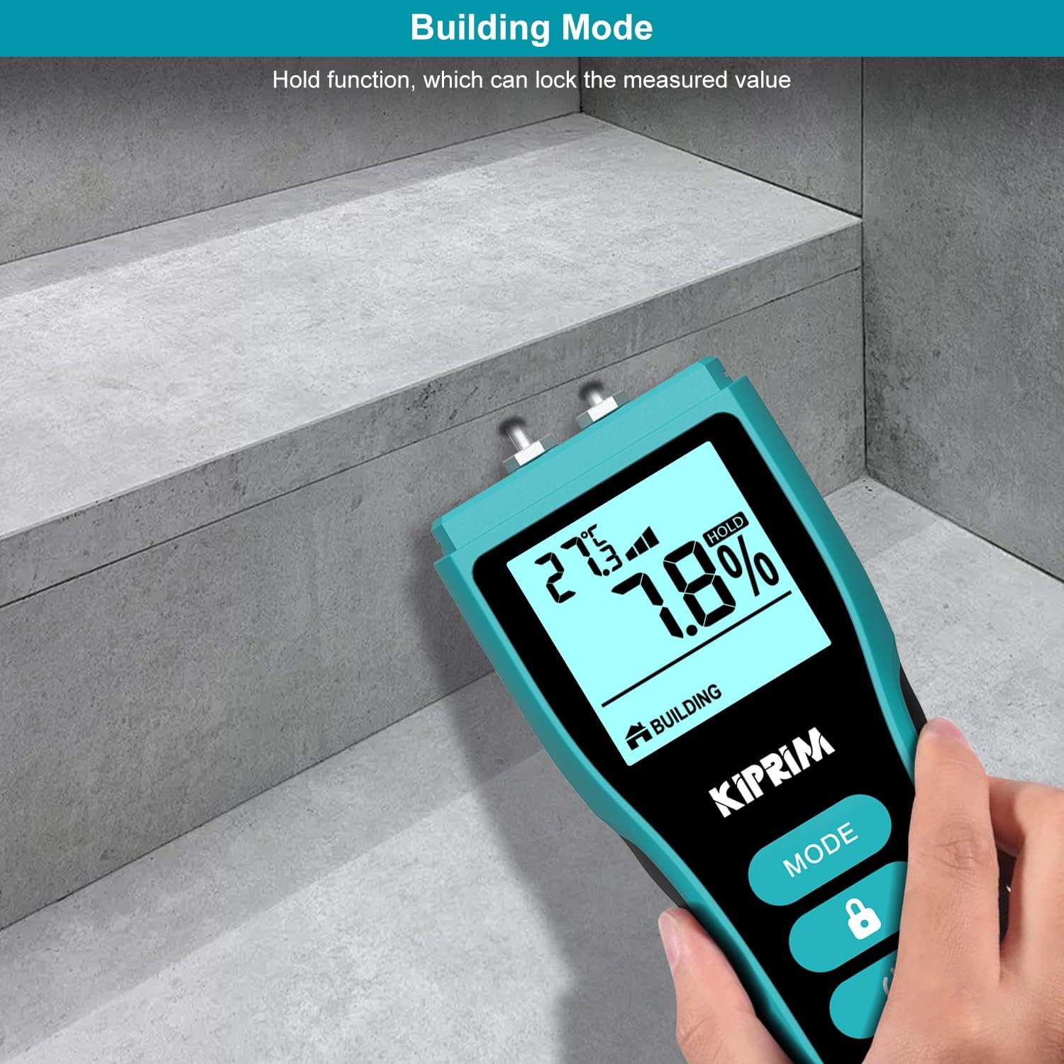 Kiprim Pin-Type Multi-Function Moisture Meter with LCD Display Model WM02