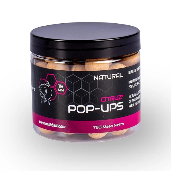 NASH BAITS CITRUZ "NATURAL POP-UPS" - '2 Sizes Available' [NEW]