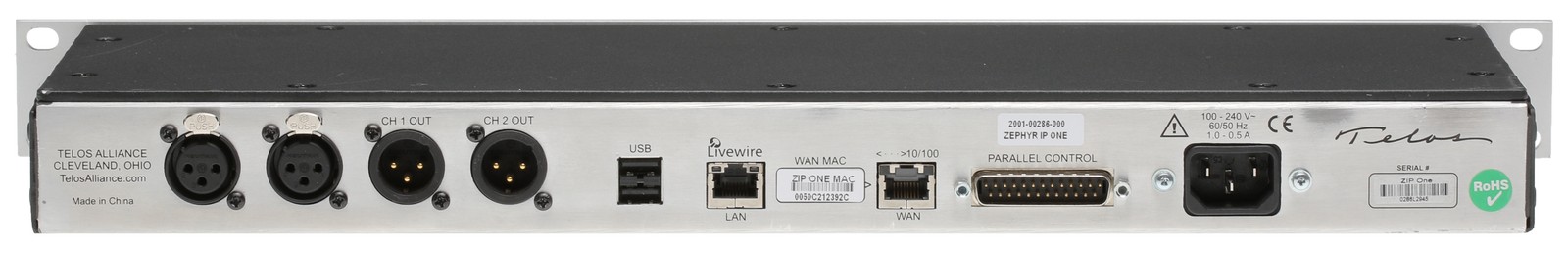 Telos Z/IP ONE Remote Studio Codec Audio Over IP Internet Transmission Endpoint