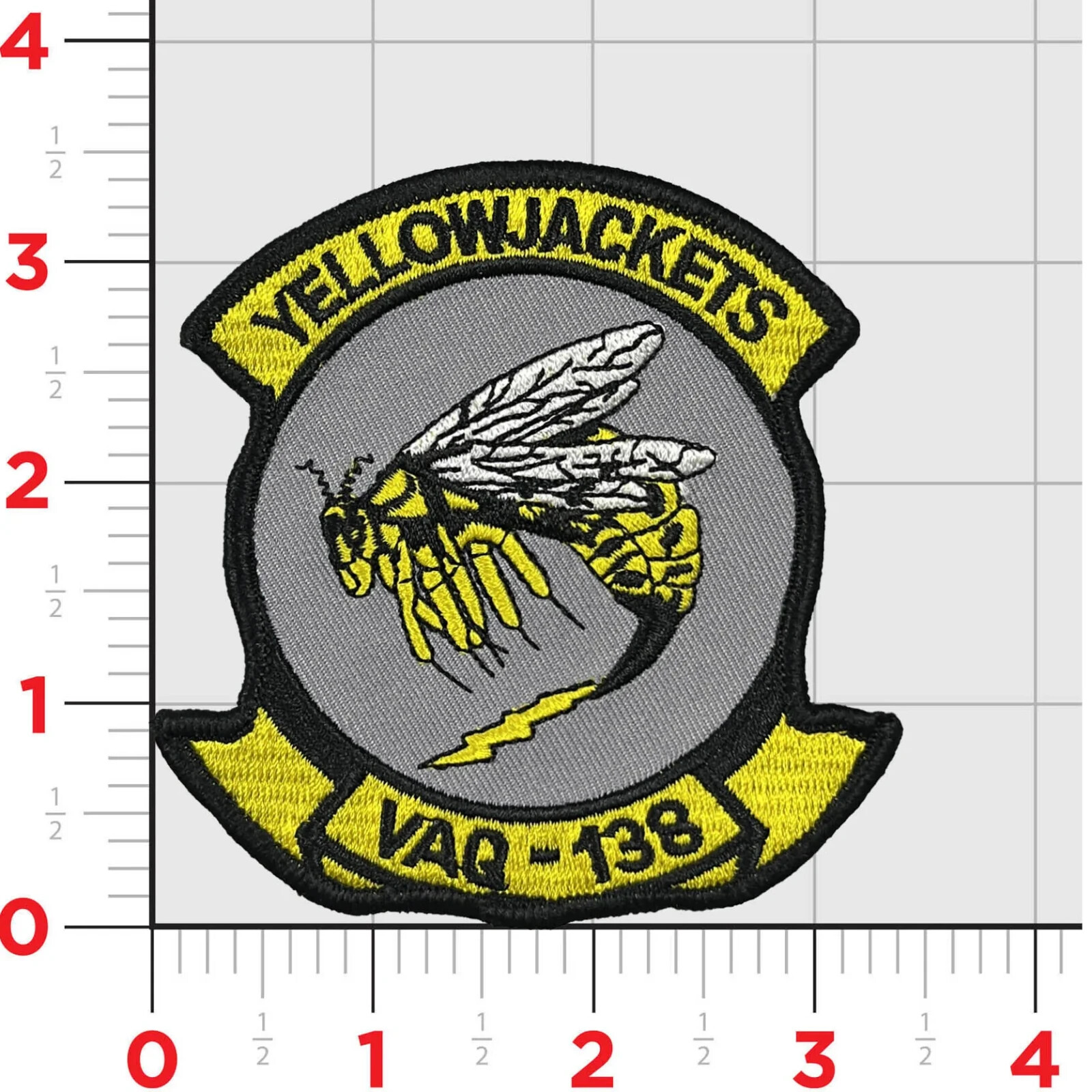 VAQ-138 YELLOW JACKETS SQUADRON HOOK & LOOP  EMBROIDERED PATCH