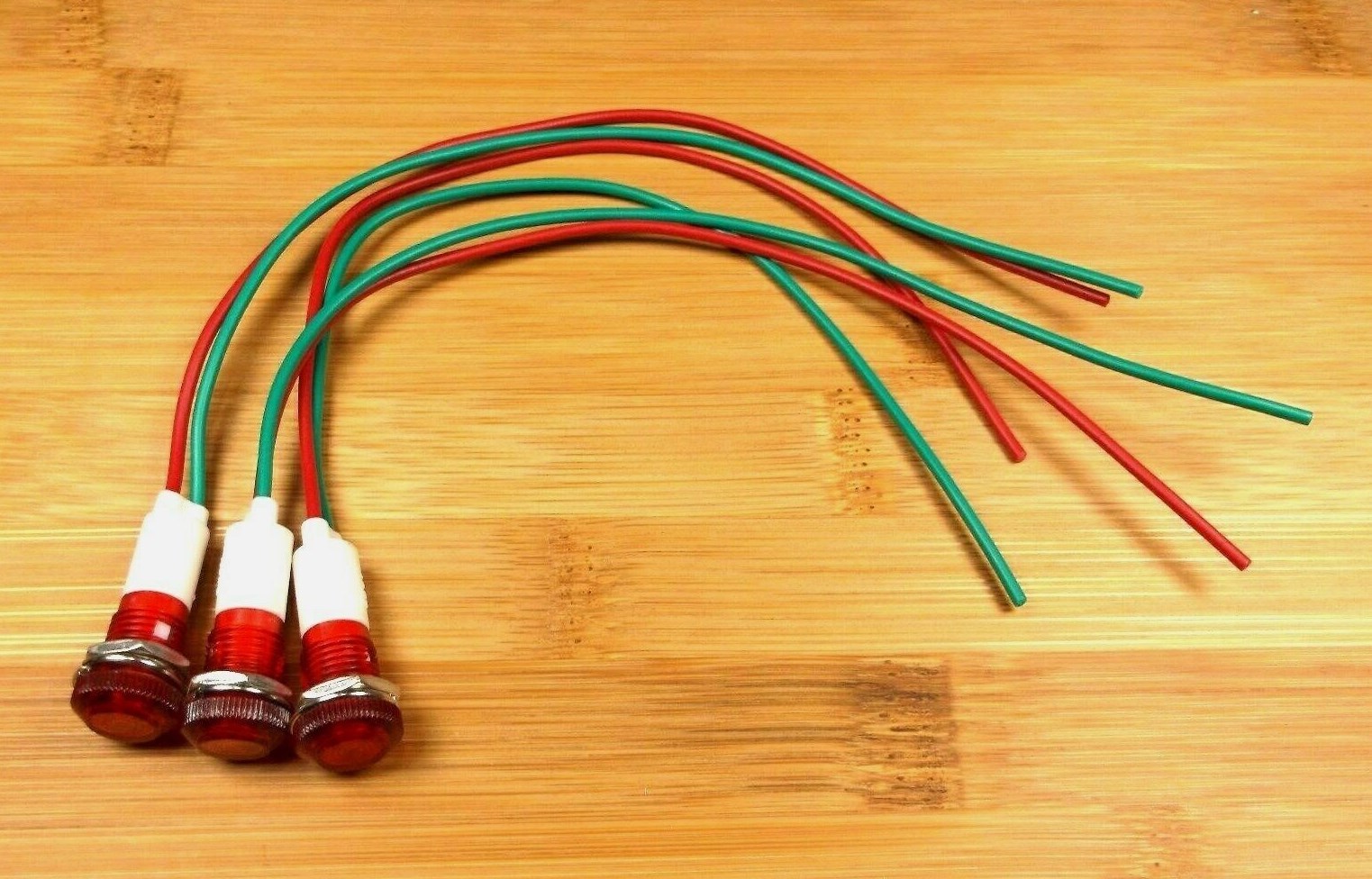 3 BBT Waterproof 12 VDC Low Profile Red LED Indicator Lights